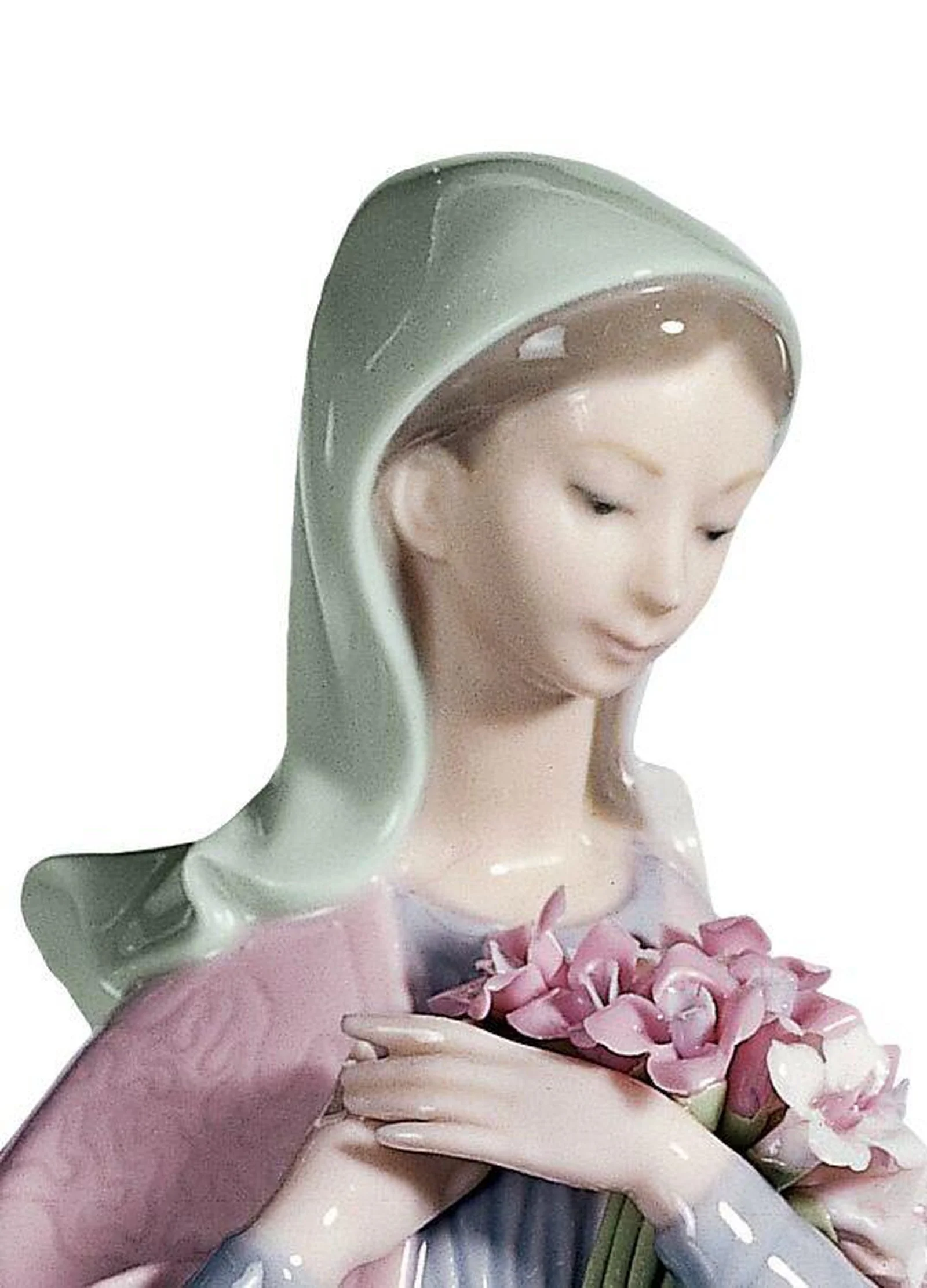 Lladro Our Lady with Flowers Figurine - Image 5