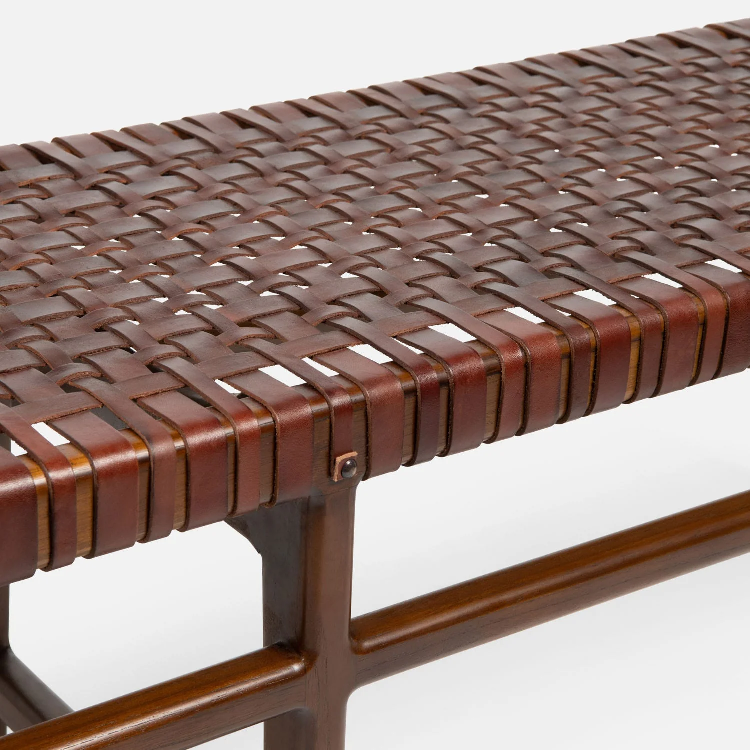 Percy Full-Grain Leather Bench - Image 10