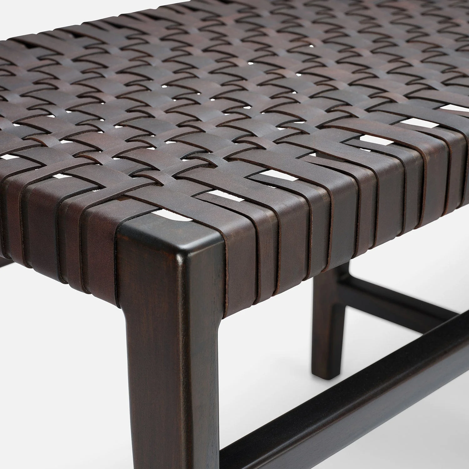 Percy Full-Grain Leather Bench - Image 19