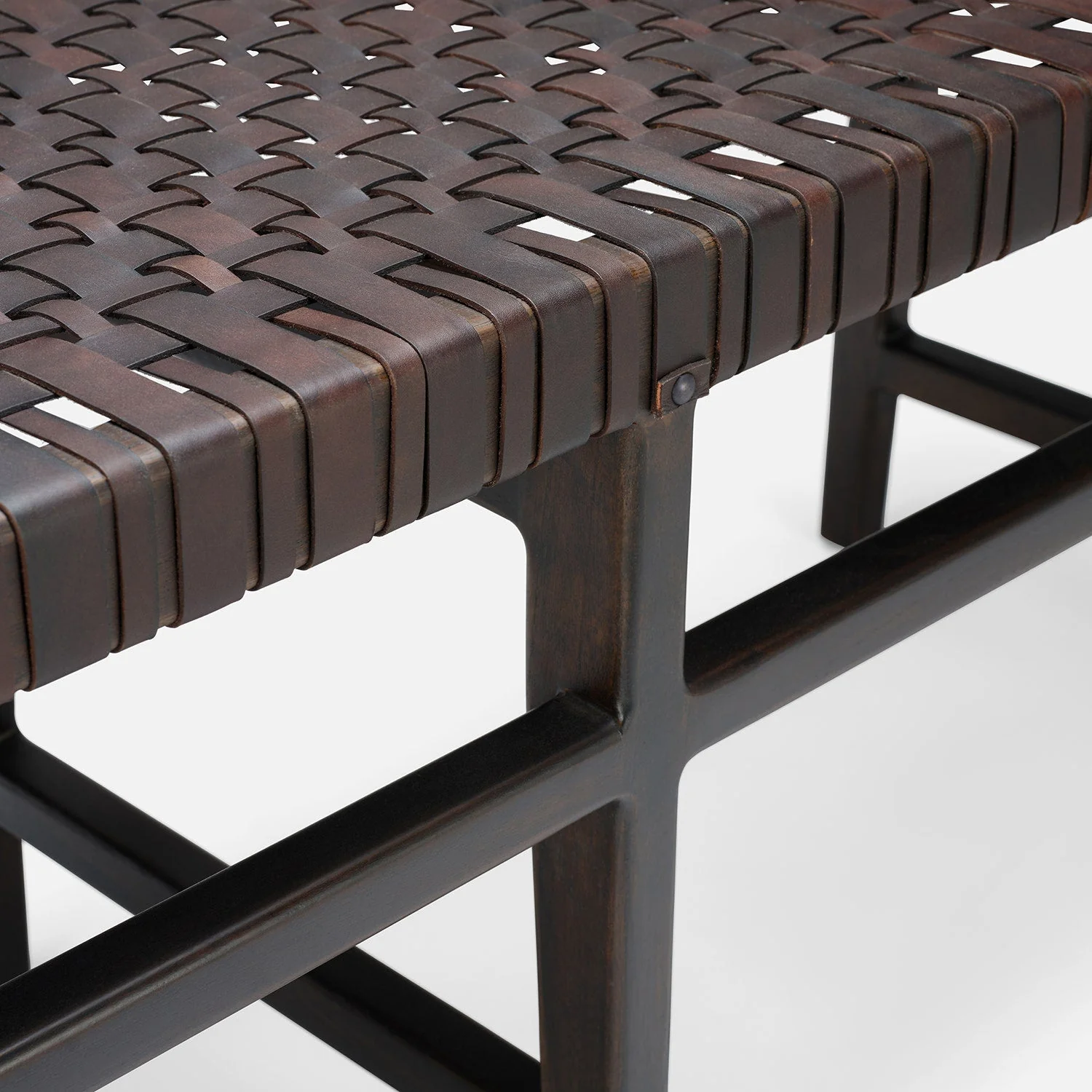 Percy Full-Grain Leather Bench - Image 20