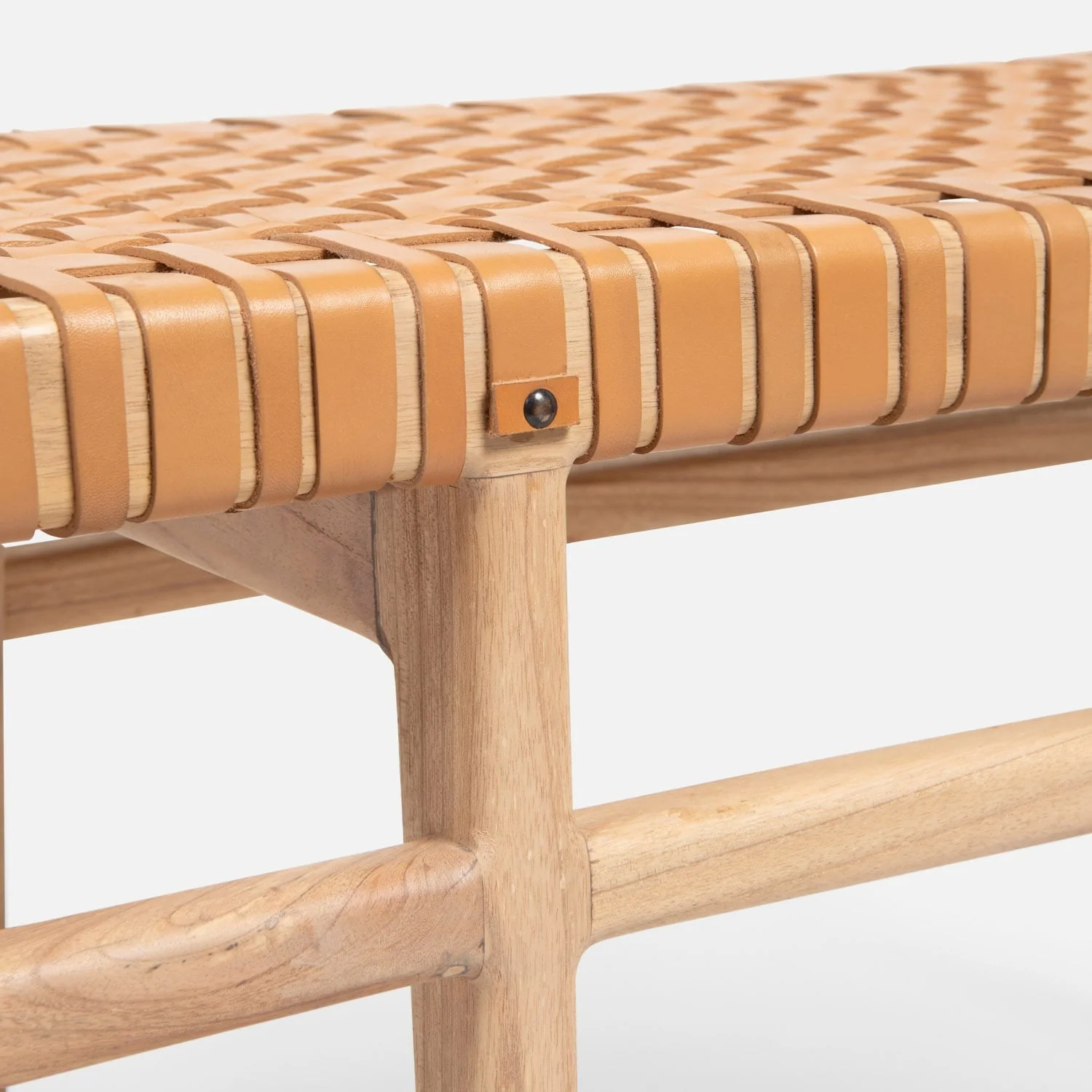 Percy Full-Grain Leather Bench - Image 29