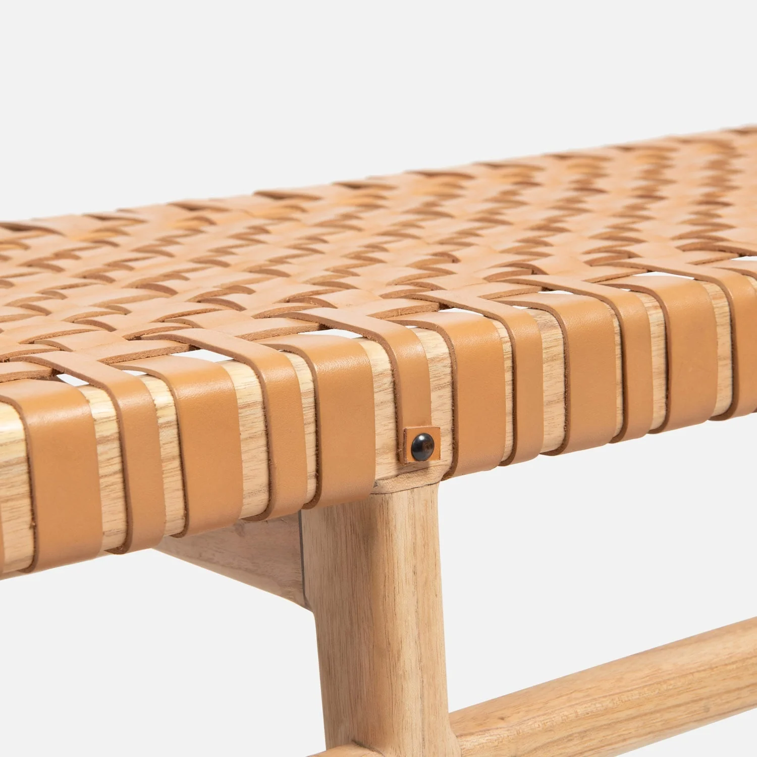 Percy Full-Grain Leather Bench - Image 32