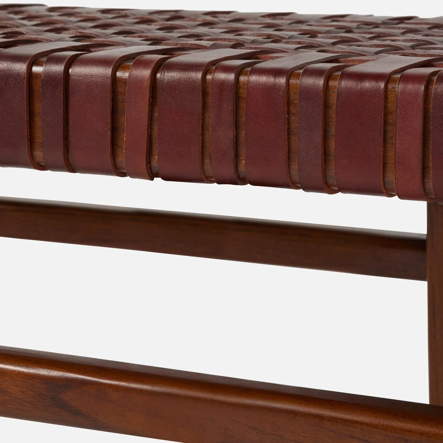 Percy Full-Grain Leather Bench - Image 4