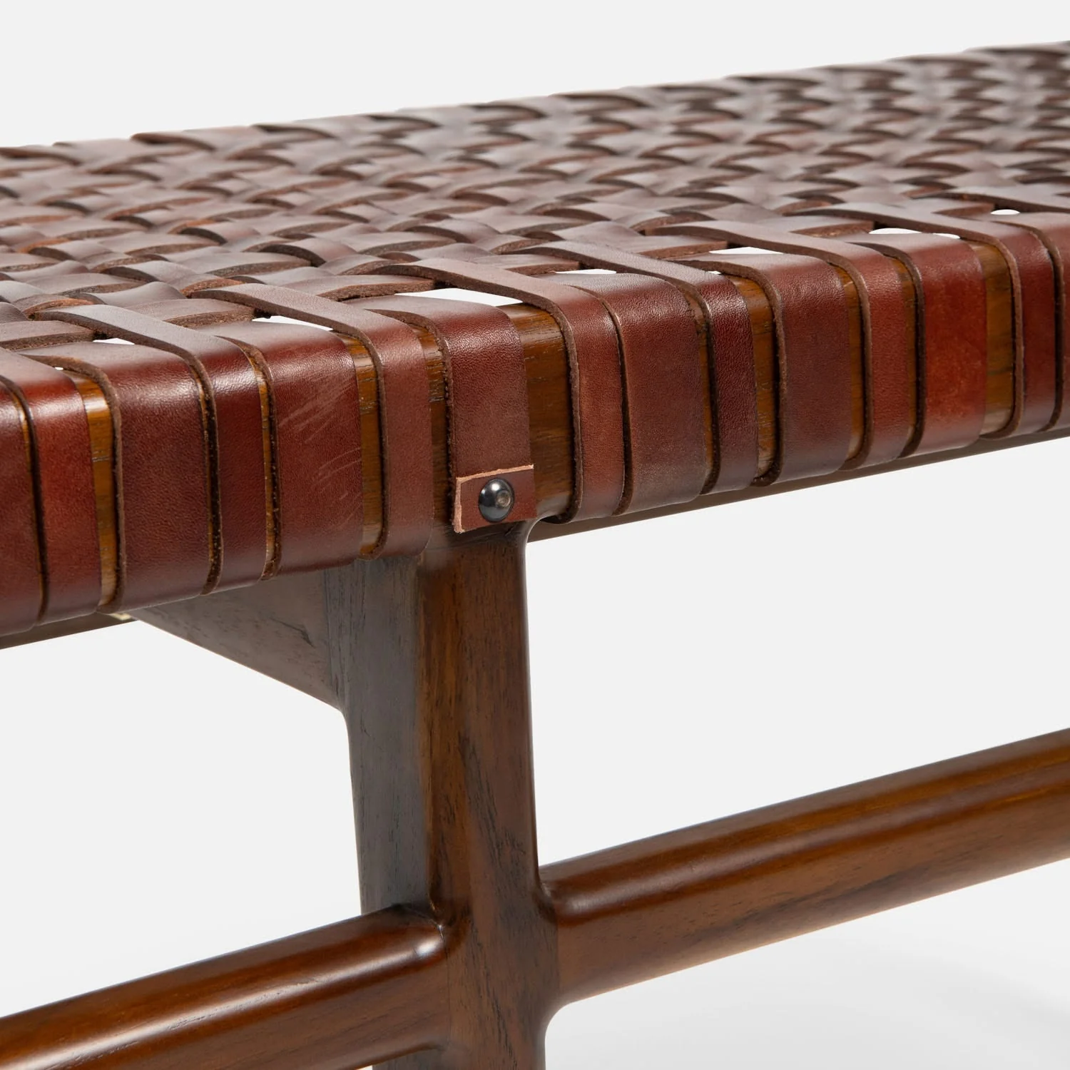 Percy Full-Grain Leather Bench - Image 7
