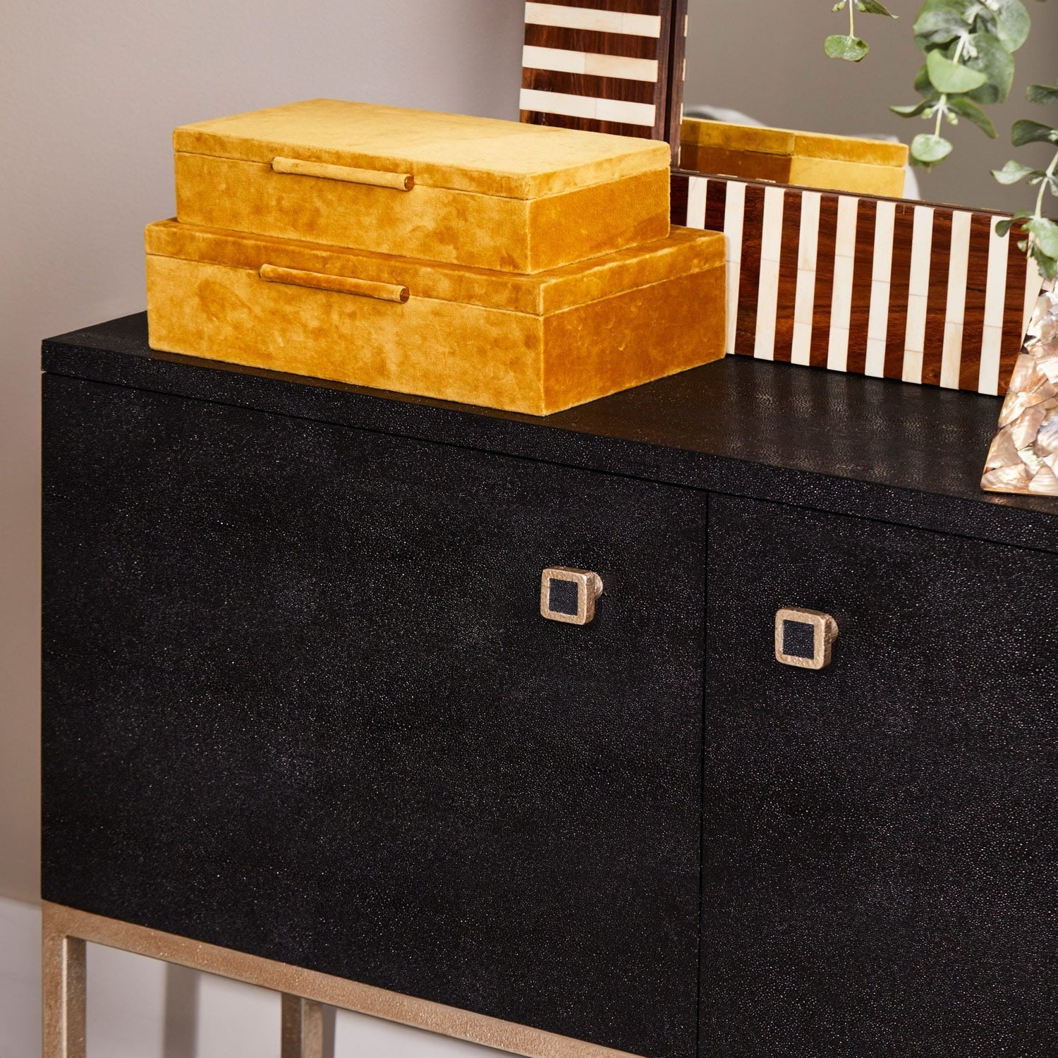 Sinclaire Sophisticated Velvet Storage Box - Set of 2 - Image 5