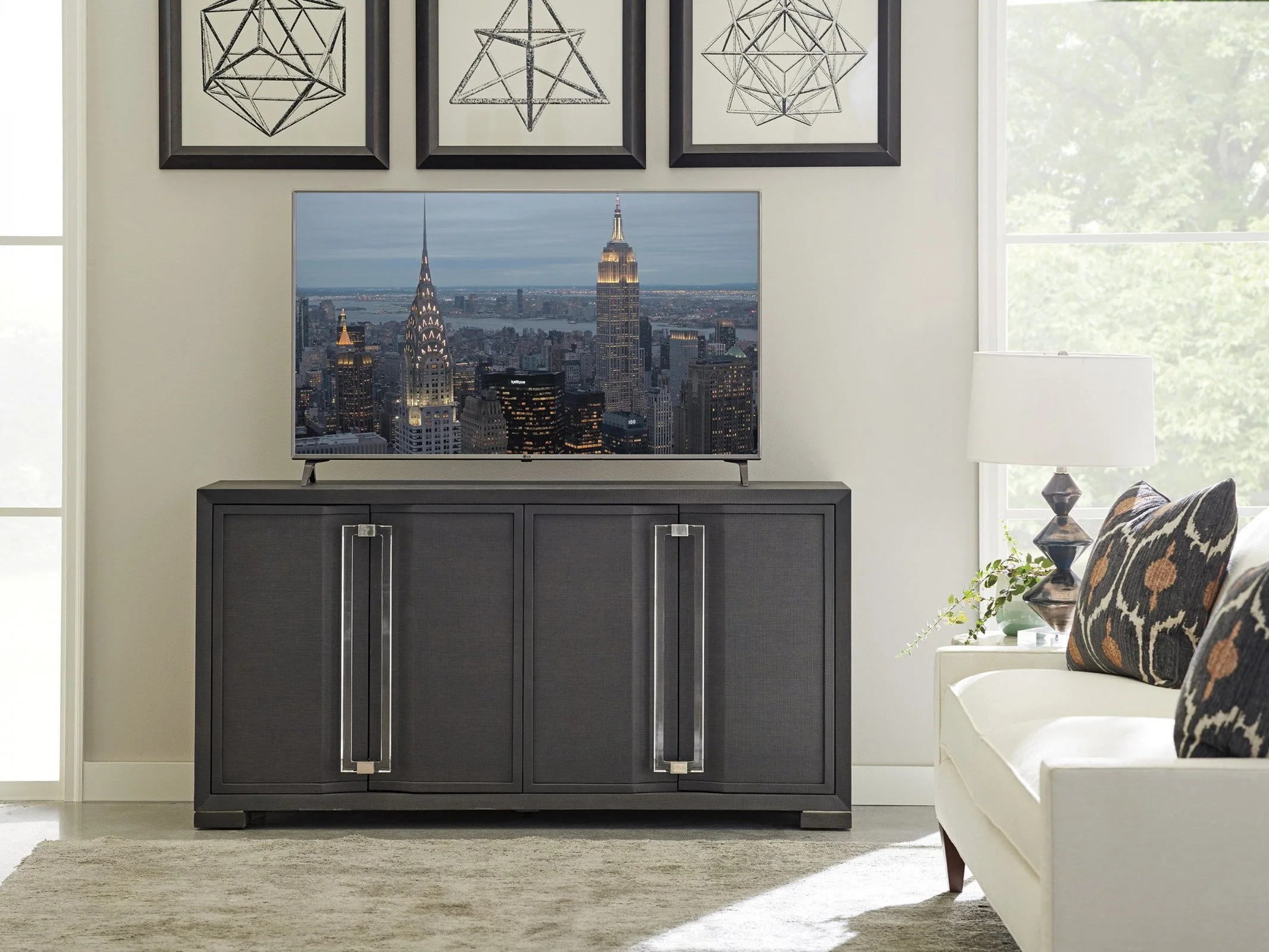 Sligh Studio Designs Anthology Linen Long Media Console - Image 2
