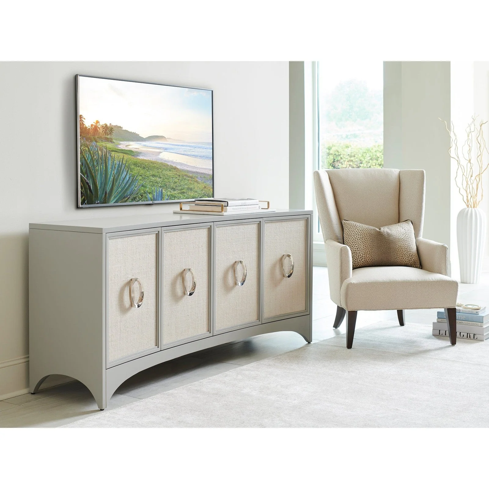 Sligh Studio Designs Newbury Park Raffia Media Console - Image 2