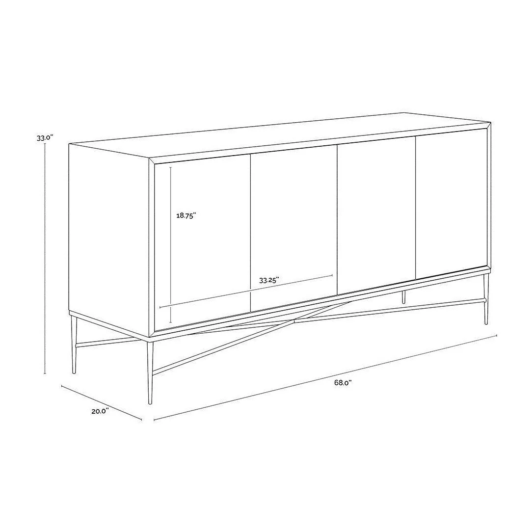 Sunpan Algarve Sideboard - Black / Champagne Gold - Image 7