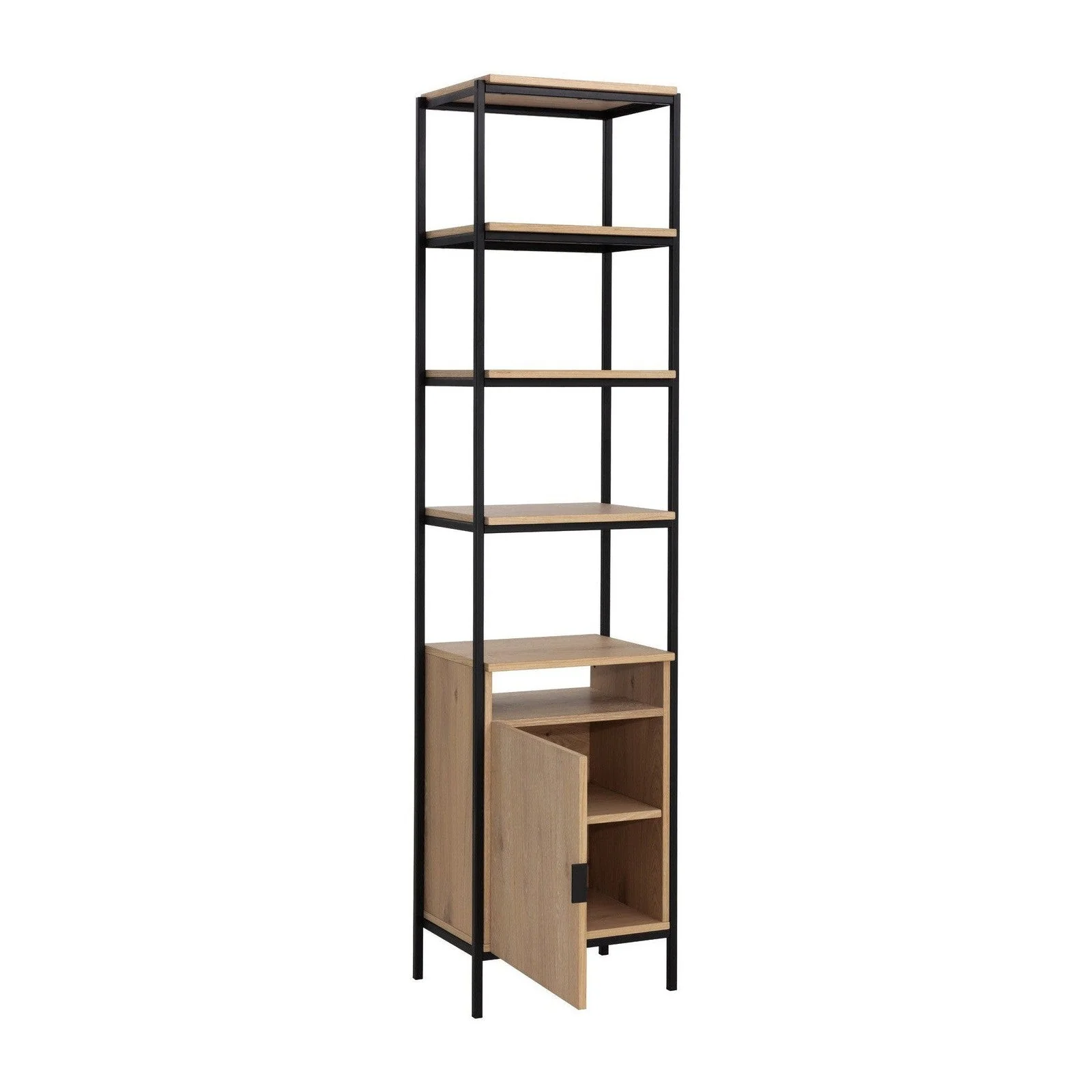 Sunpan Ambrose Modular Bookcase - Small - Rustic Oak - Black Clearance - Image 2