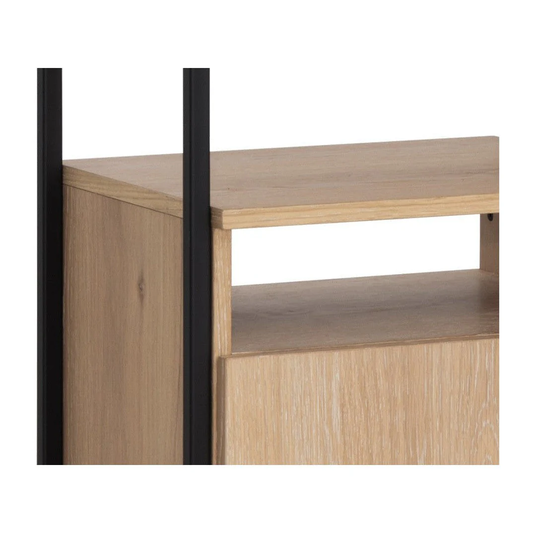 Sunpan Ambrose Modular Bookcase - Small - Rustic Oak - Black Clearance - Image 4