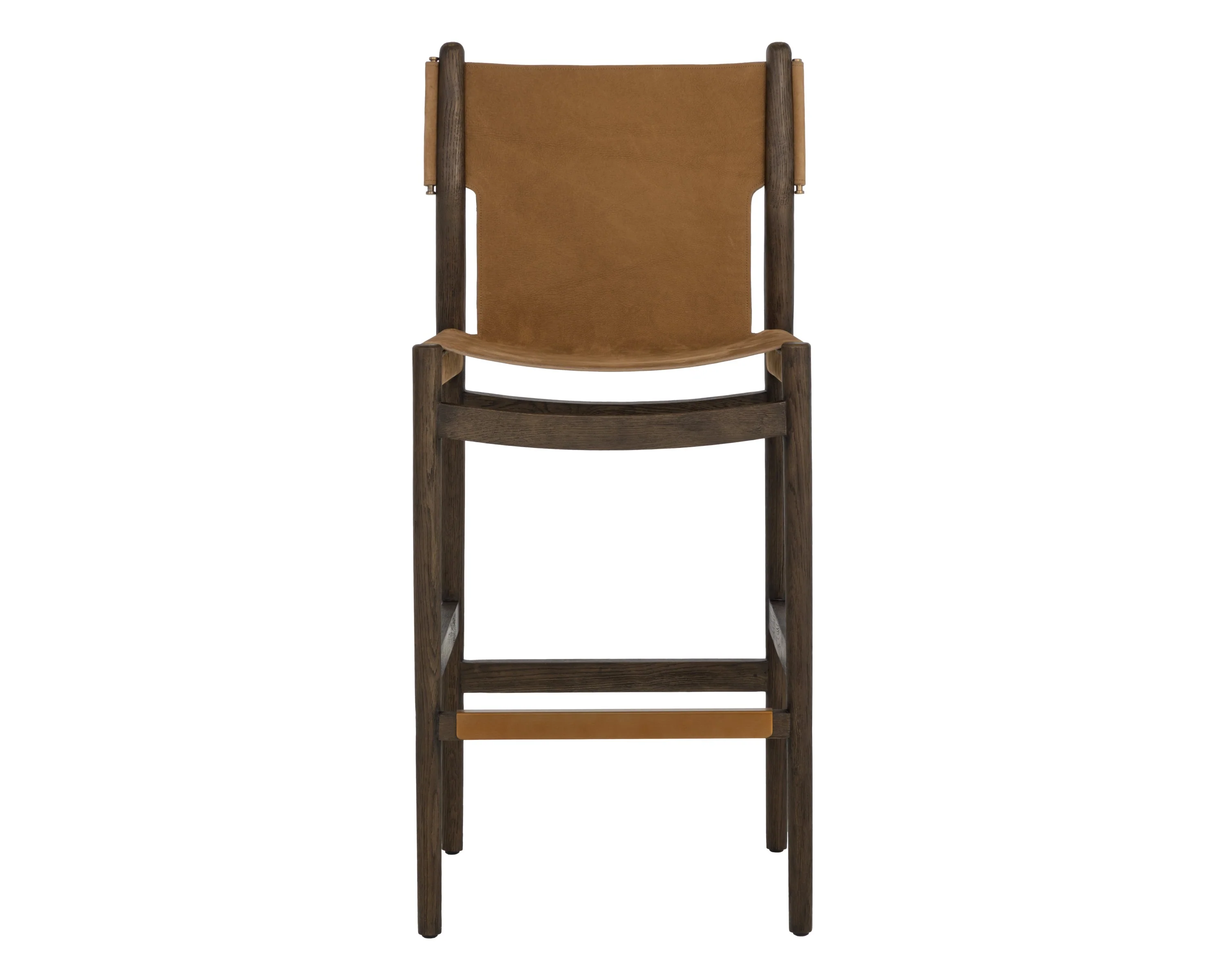 Sunpan Argus Barstool - Nubuck Caramel Leather - Image 2
