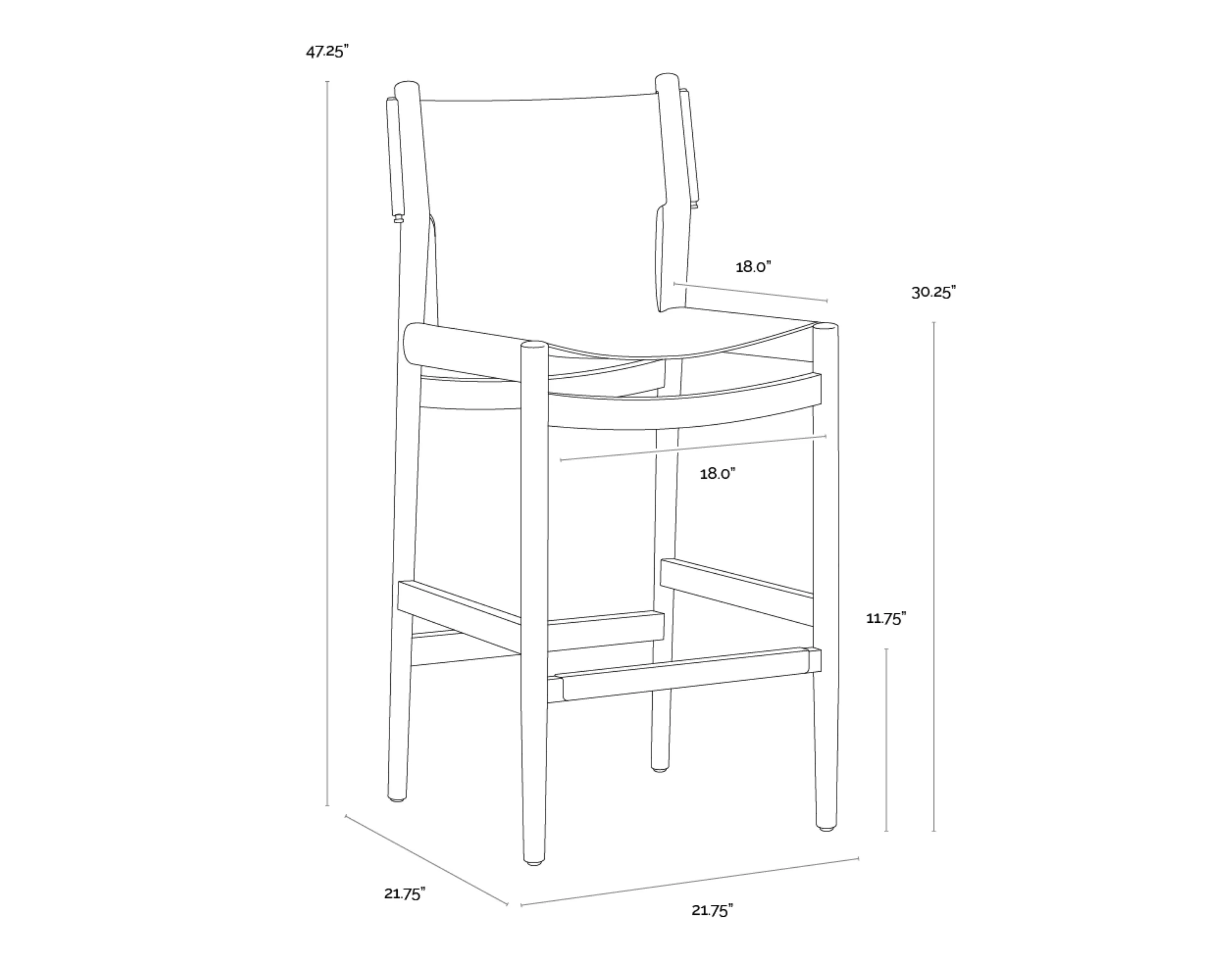 Sunpan Argus Barstool - Nubuck Caramel Leather - Image 6
