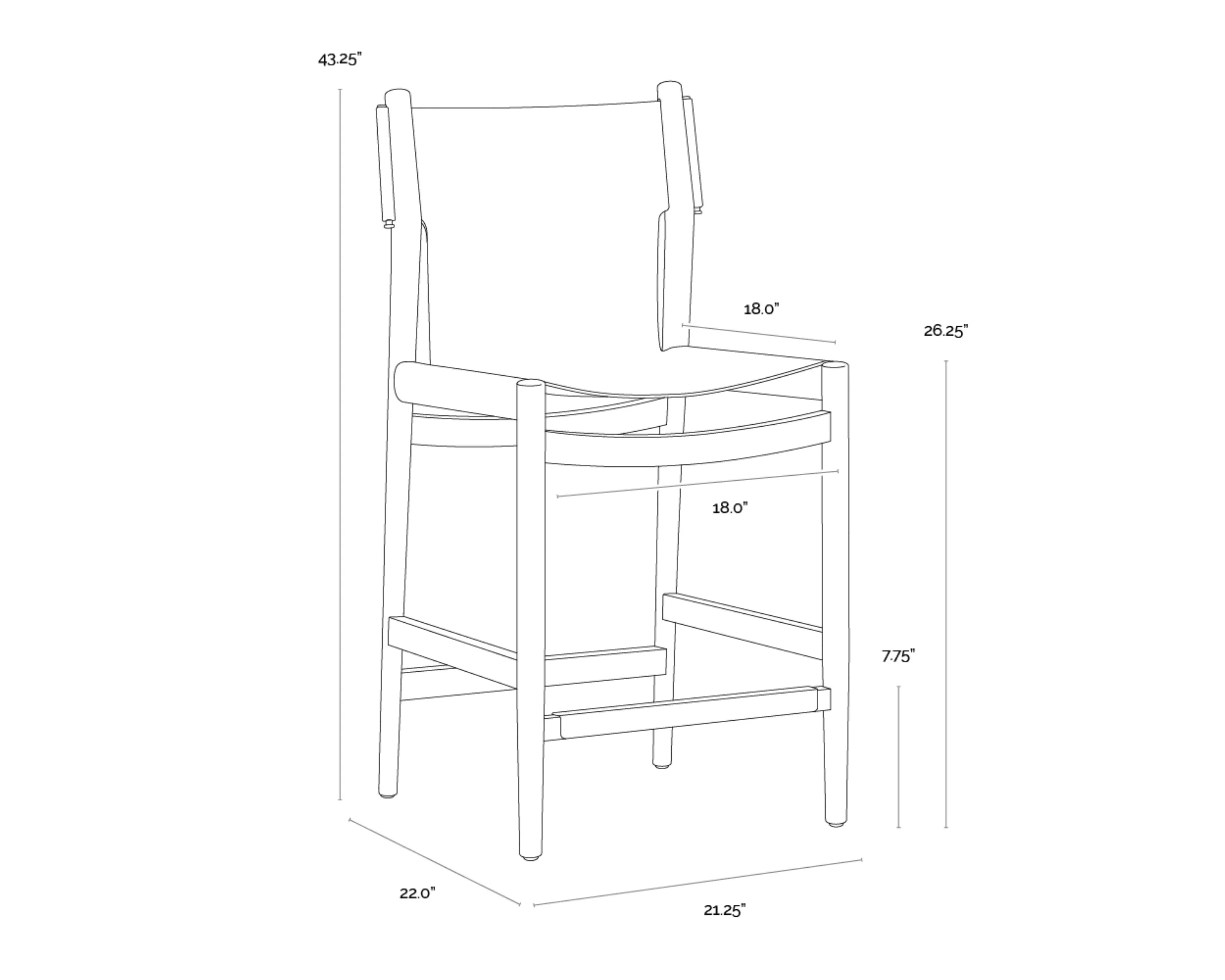 Sunpan Argus Counter Stool - Nubuck Caramel Leather - Image 6