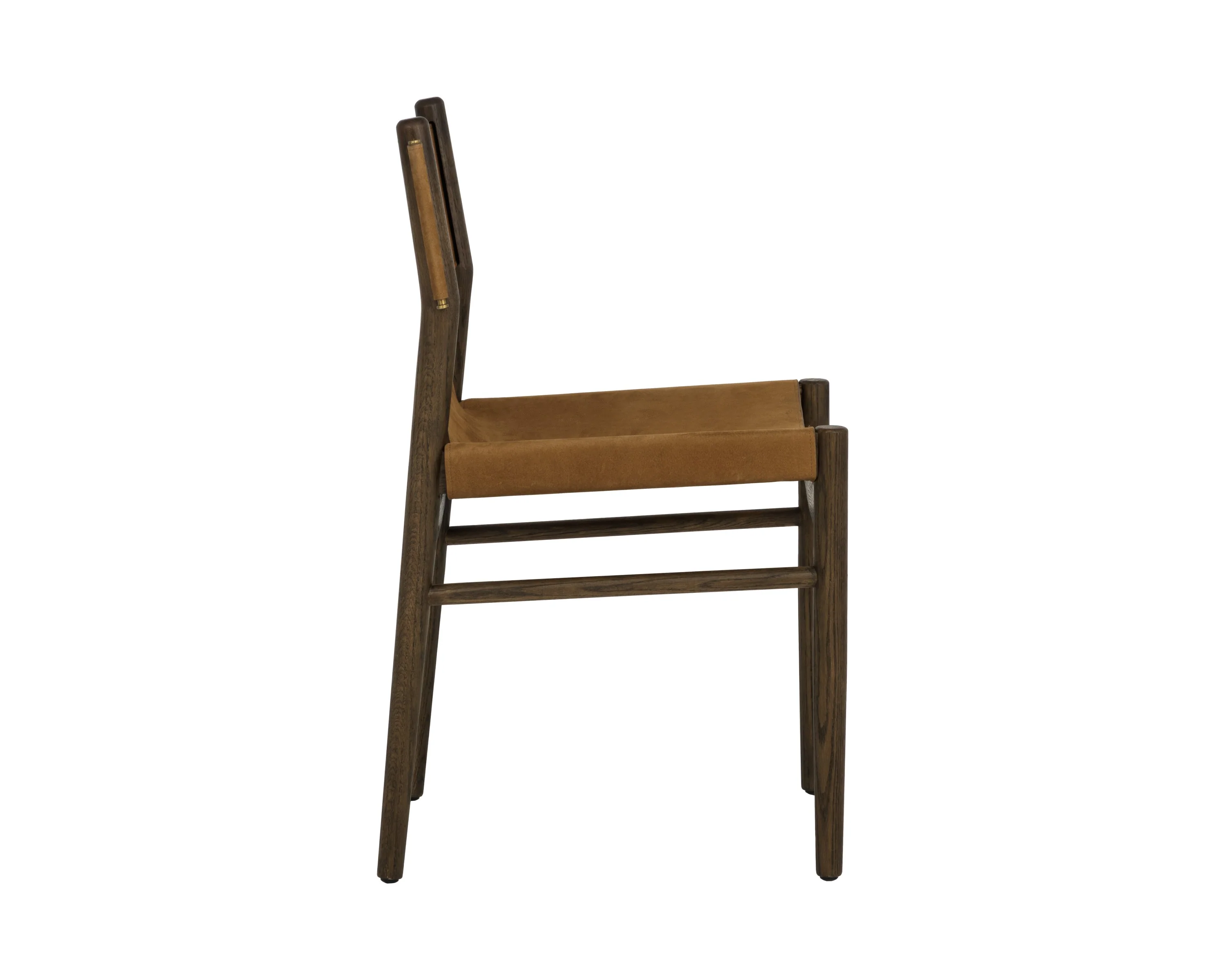 Sunpan Argus Dining Side Chair - Nubuck Caramel Leather - Image 3