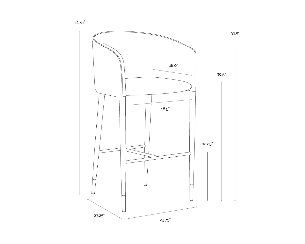 Sunpan Asher Barstool - Image 5
