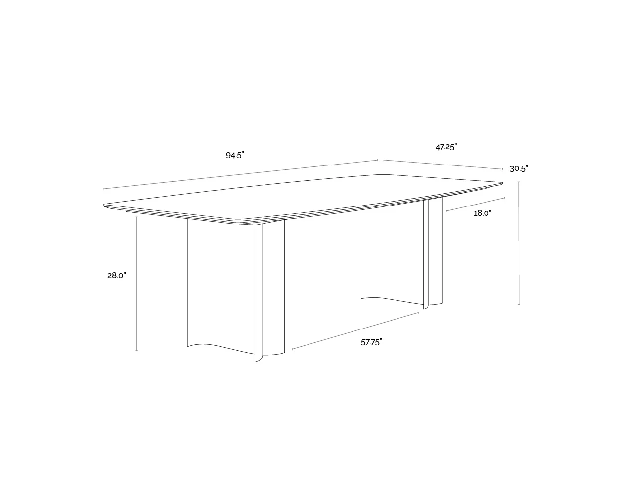Sunpan Astara Dining Table - 94.5" - Image 5