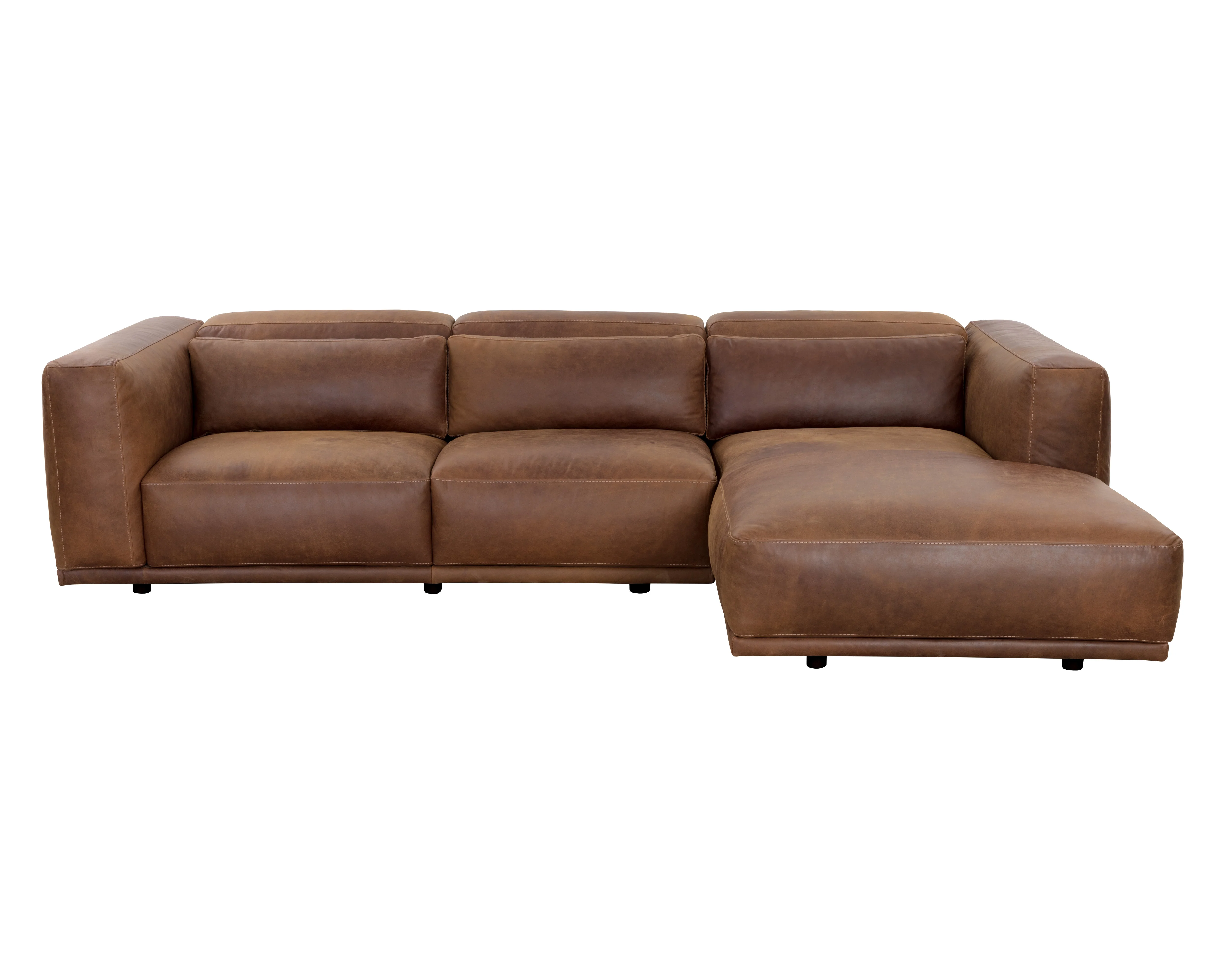 Sunpan Beau Sofa Chaise - Raf - Lucia Tobacco Leather - Image 2