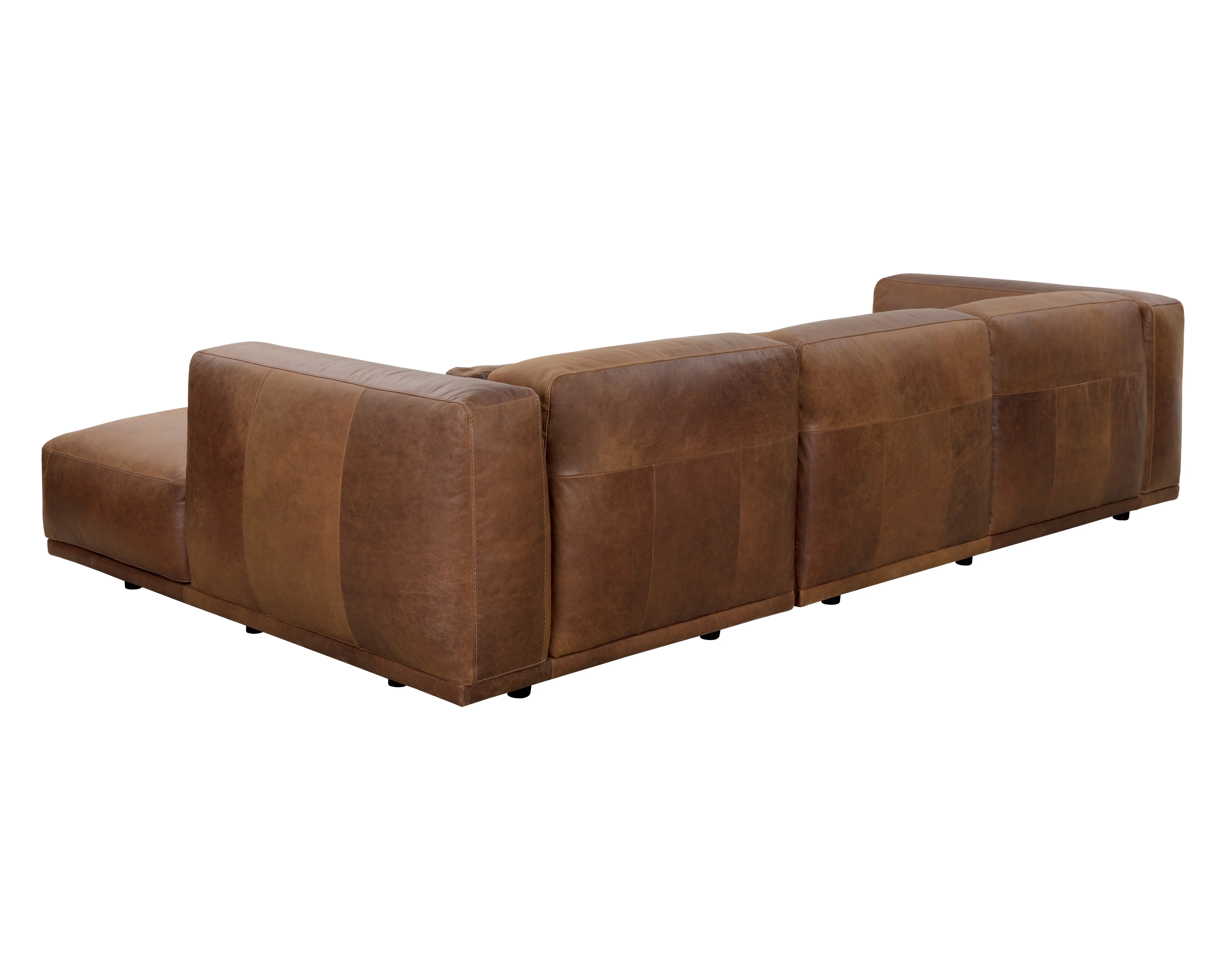Sunpan Beau Sofa Chaise - Raf - Lucia Tobacco Leather - Image 3