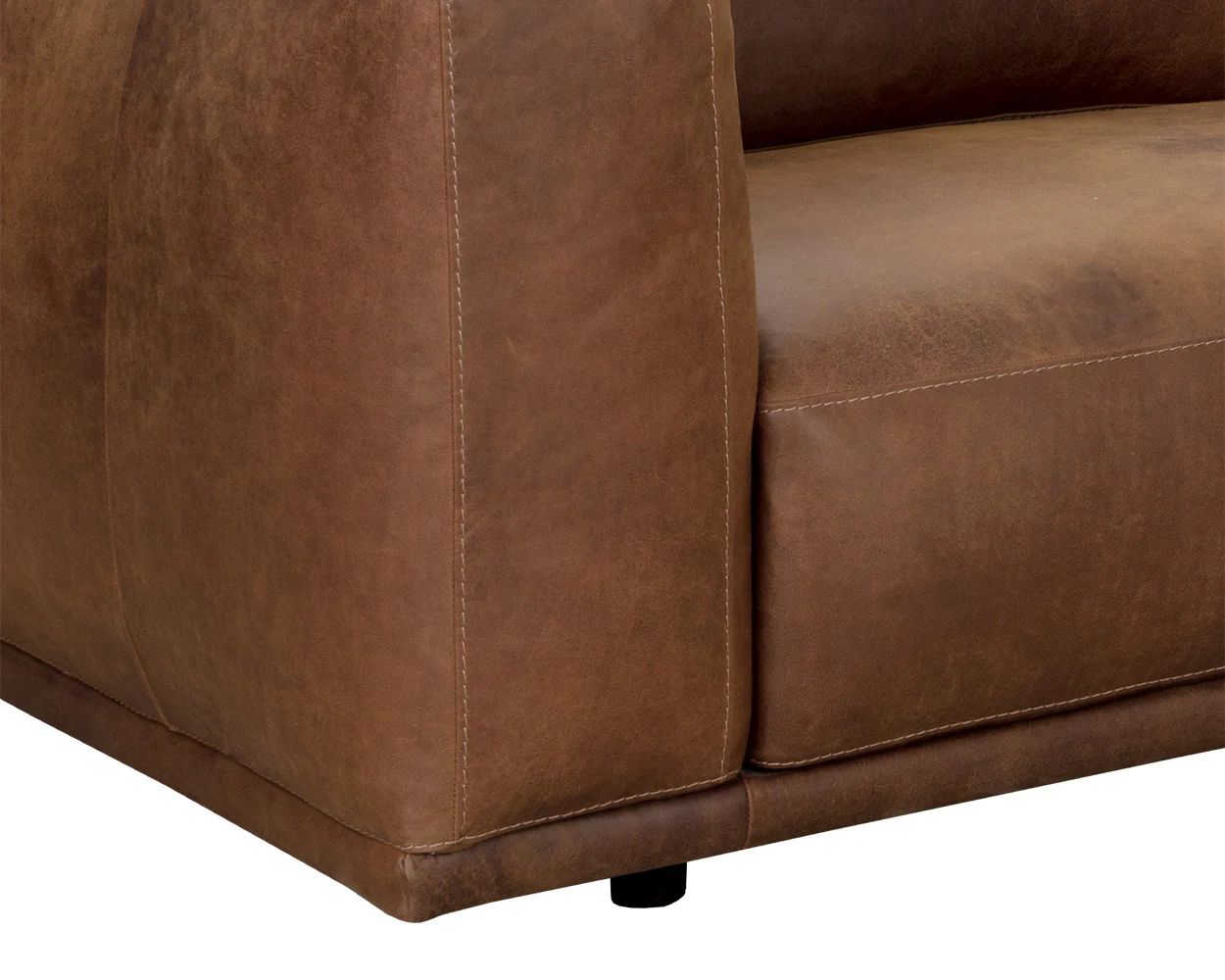 Sunpan Beau Sofa Chaise - Raf - Lucia Tobacco Leather - Image 4