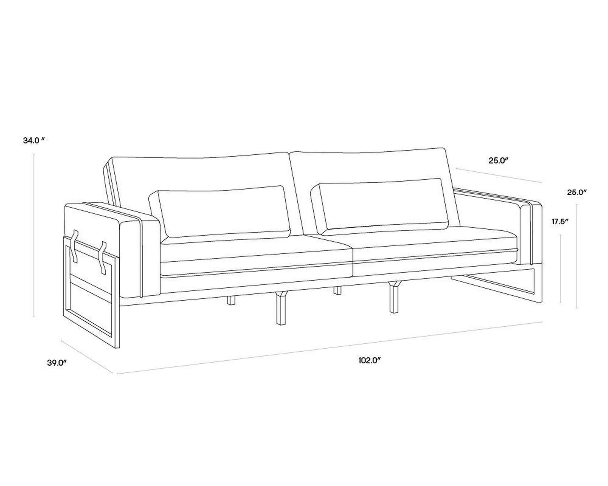 Sunpan Belinda Sofa - Symphony Greige - Image 6