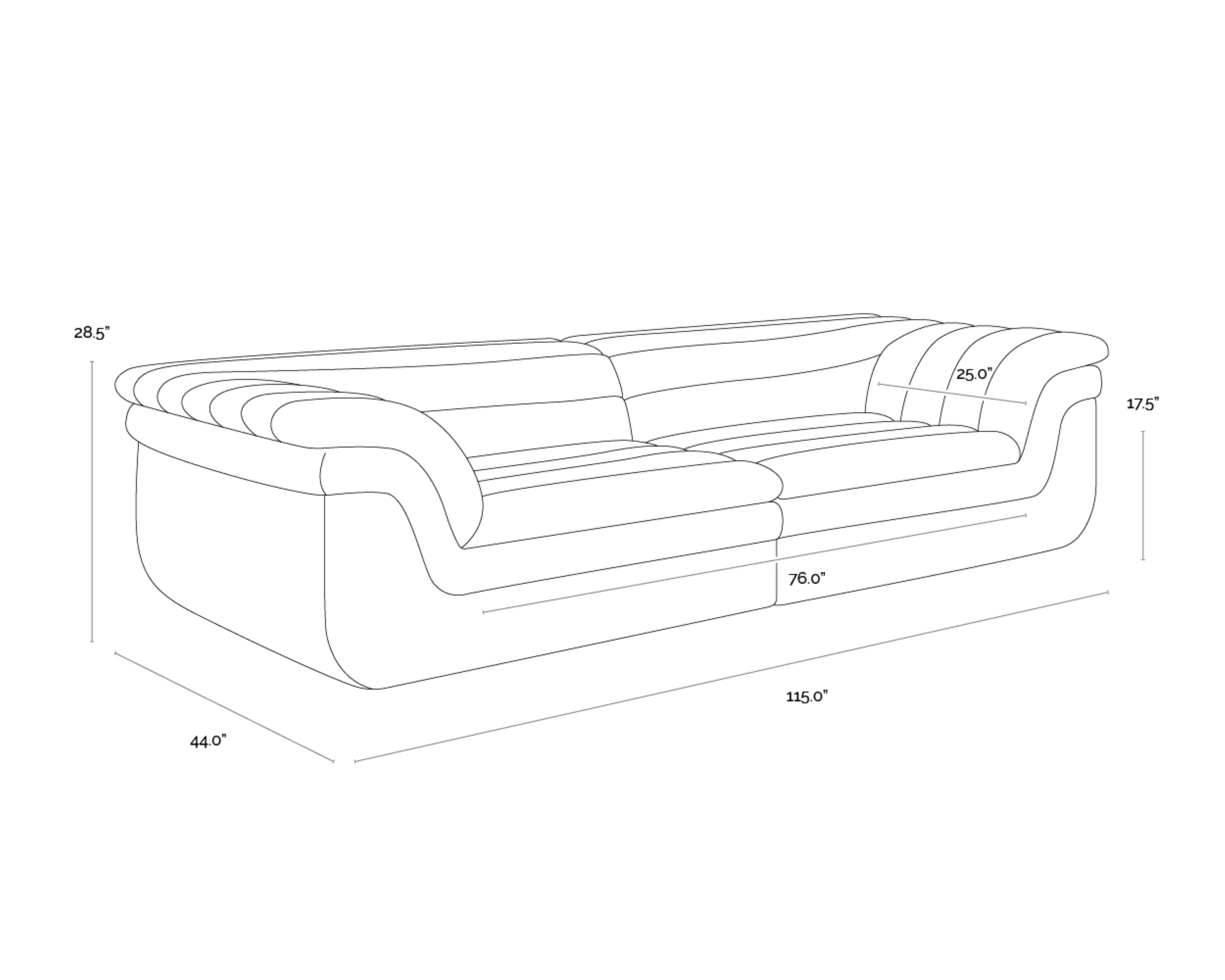 Sunpan Bello Sofa - Diamond Mink - Image 6