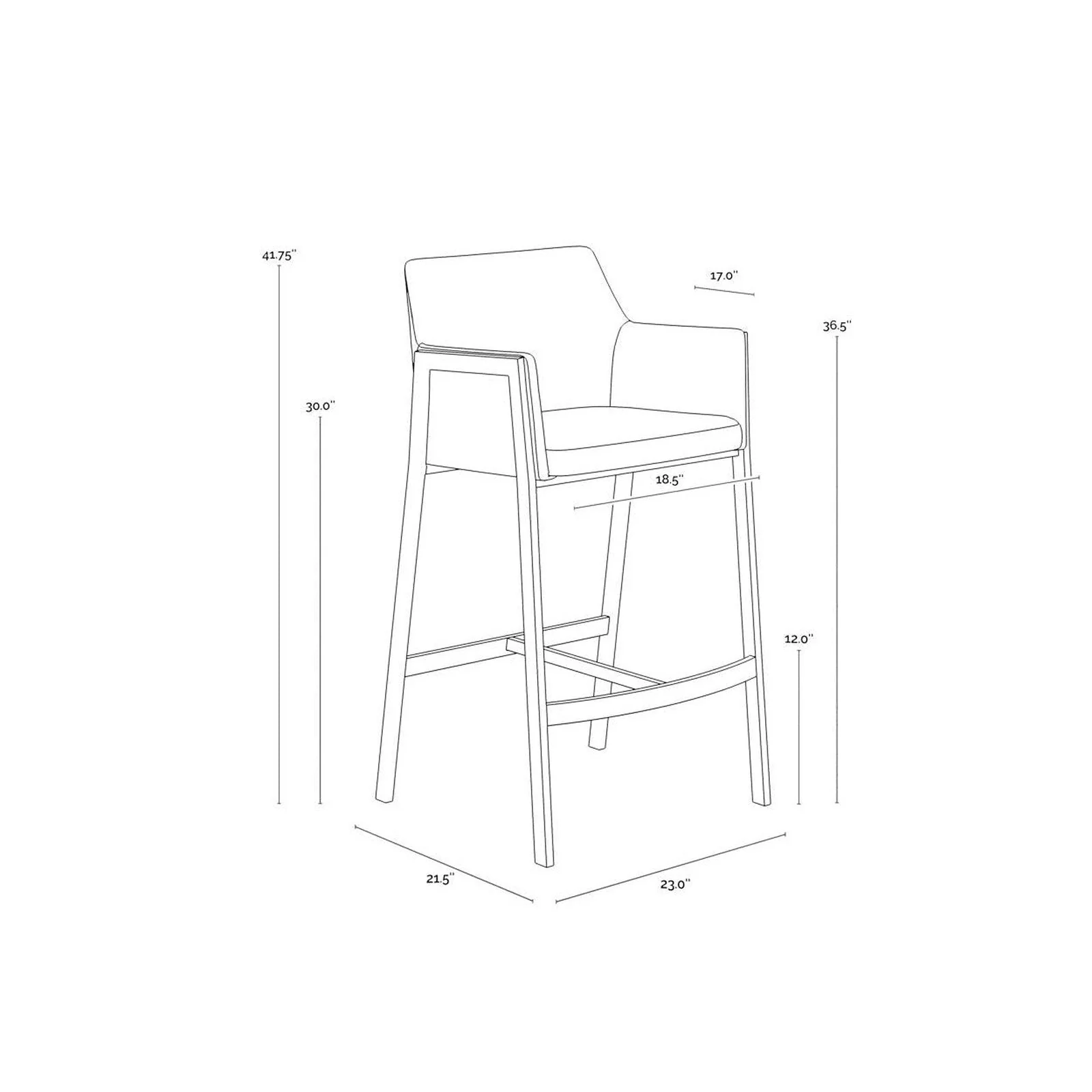 Sunpan Bernadette Barstool - Image 16