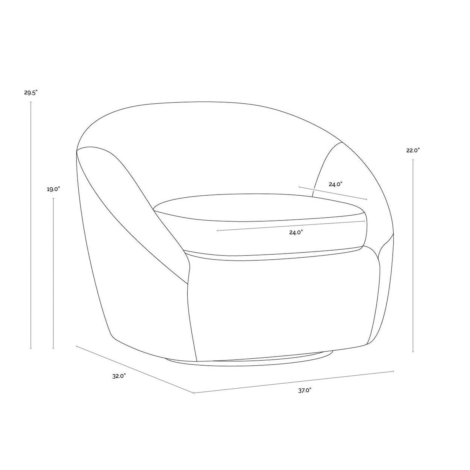 Sunpan Bliss Swivel Lounge Chair - Image 19