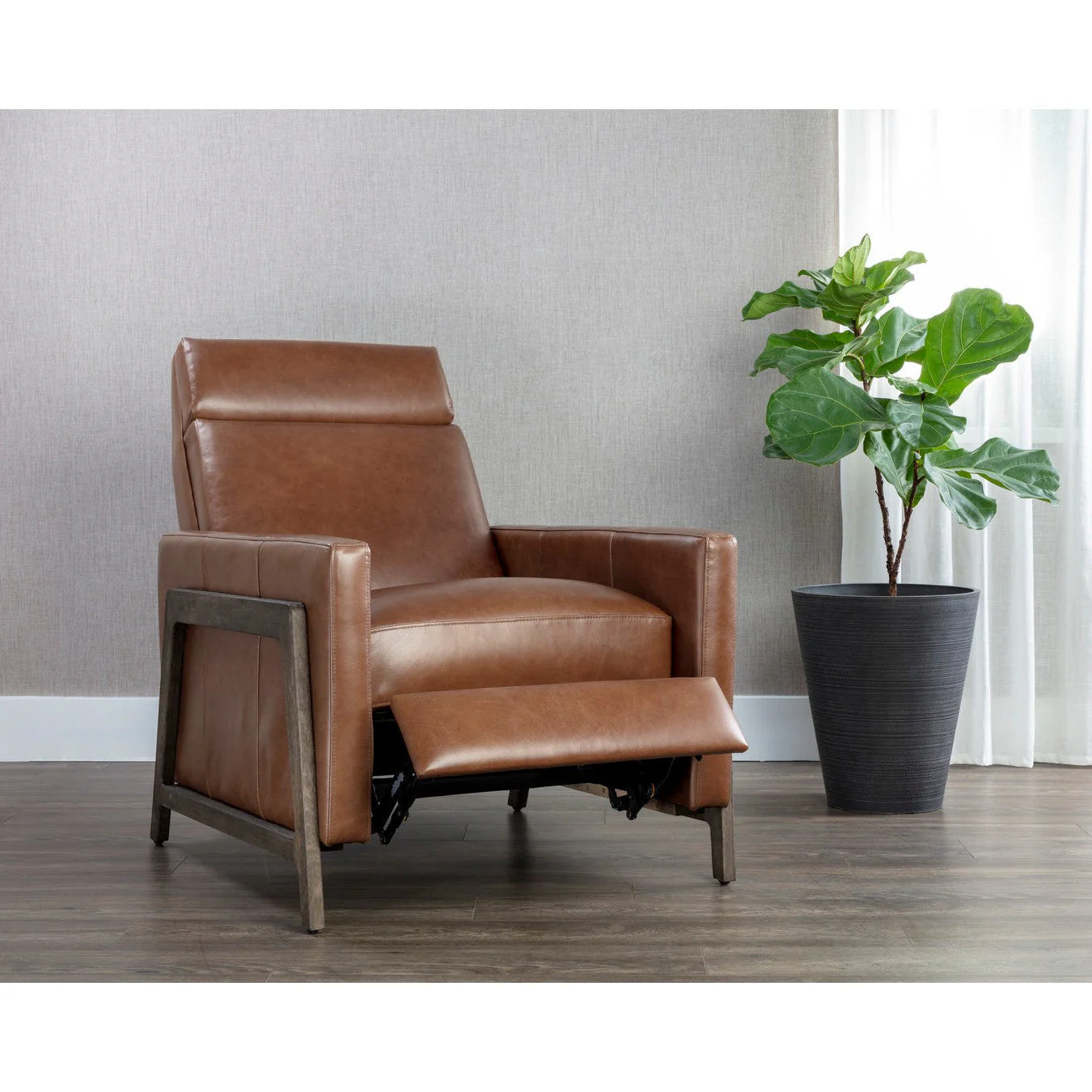 Sunpan Brandon Recliner - Shalimar Tobacco Leather - Image 2