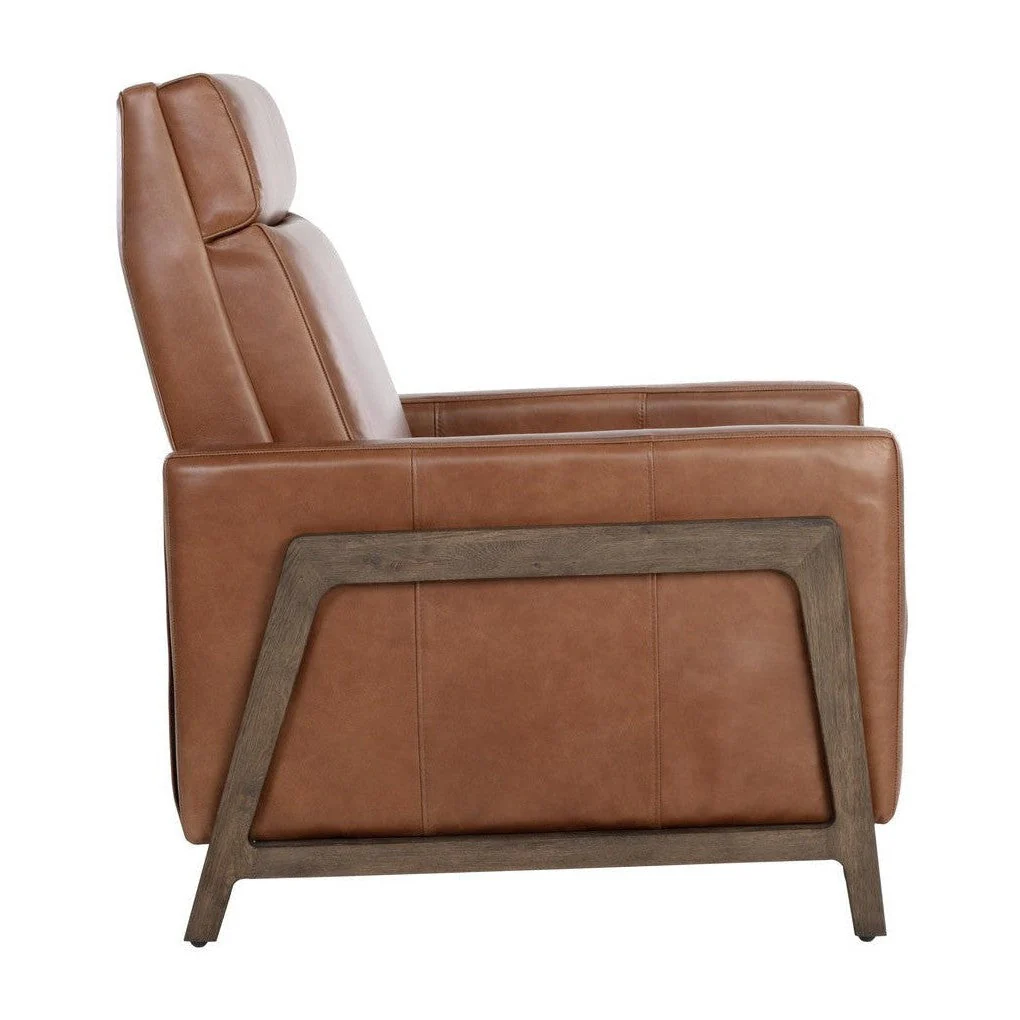 Sunpan Brandon Recliner - Shalimar Tobacco Leather - Image 6