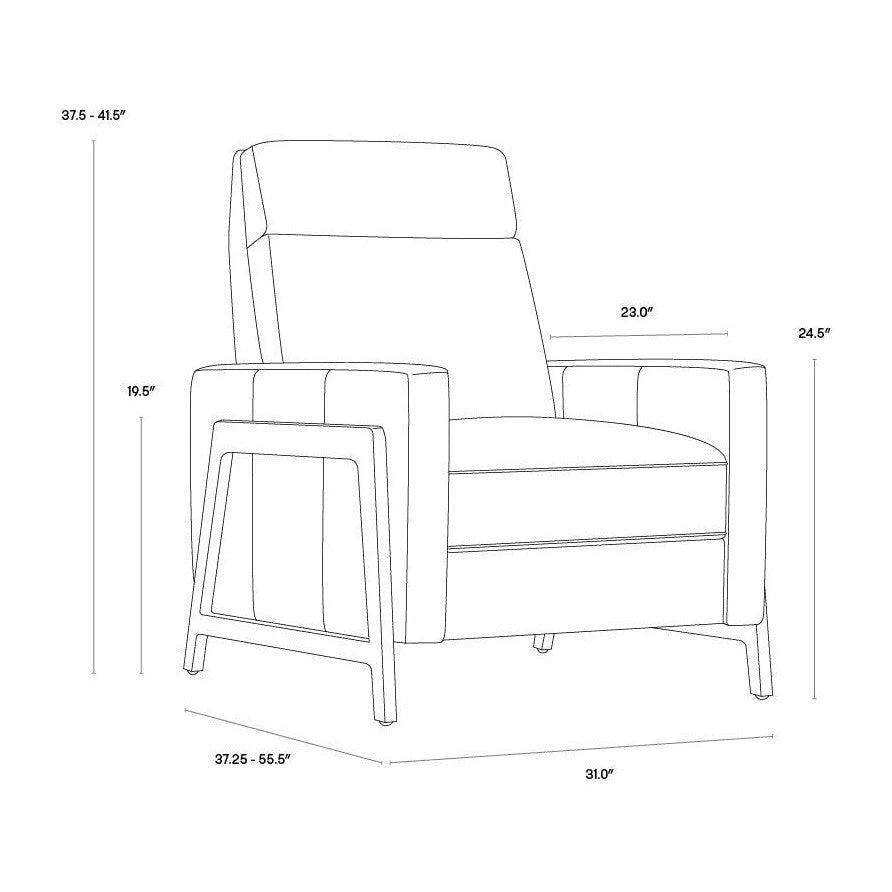 Sunpan Brandon Recliner - Shalimar Tobacco Leather - Image 9