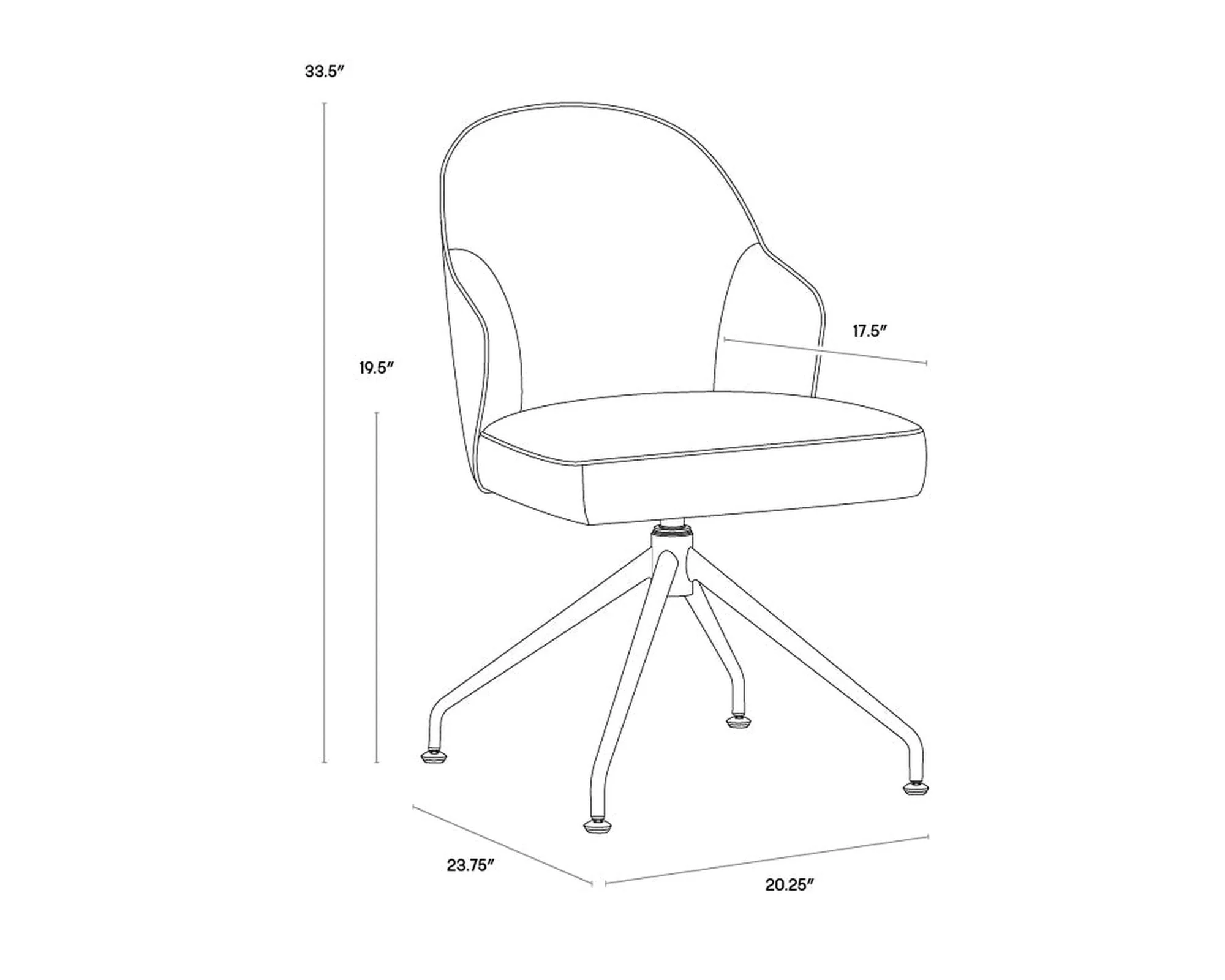 Sunpan Bretta Swivel Dining Chair - Image 25