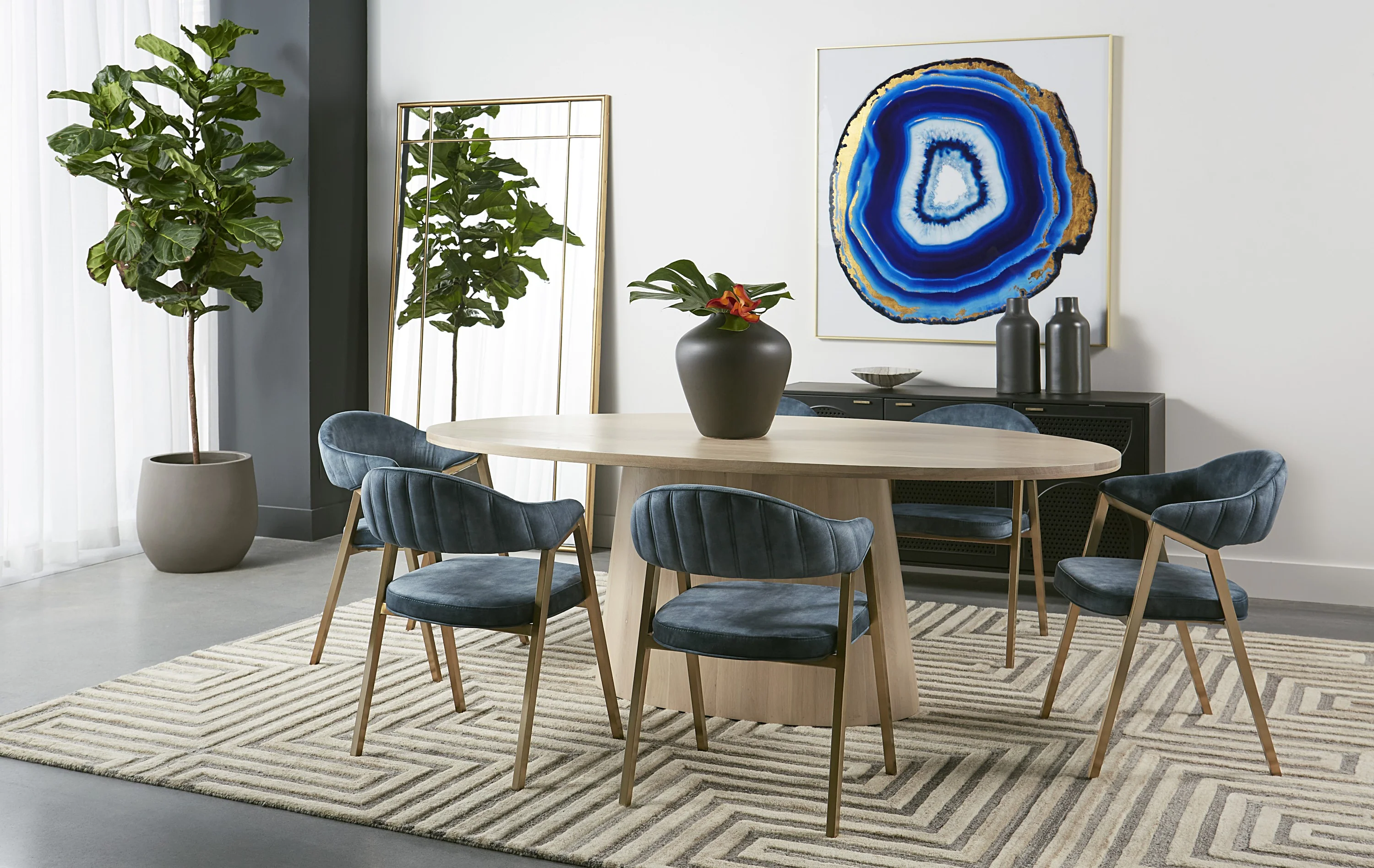 Sunpan Burgos Dining Armchair - Nono Petrol - Image 3
