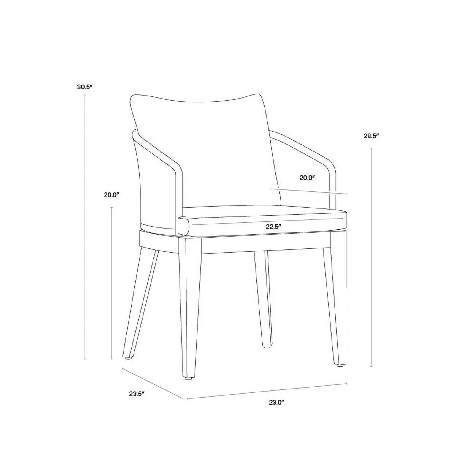 Sunpan Capri Dining Armchair - Image 17