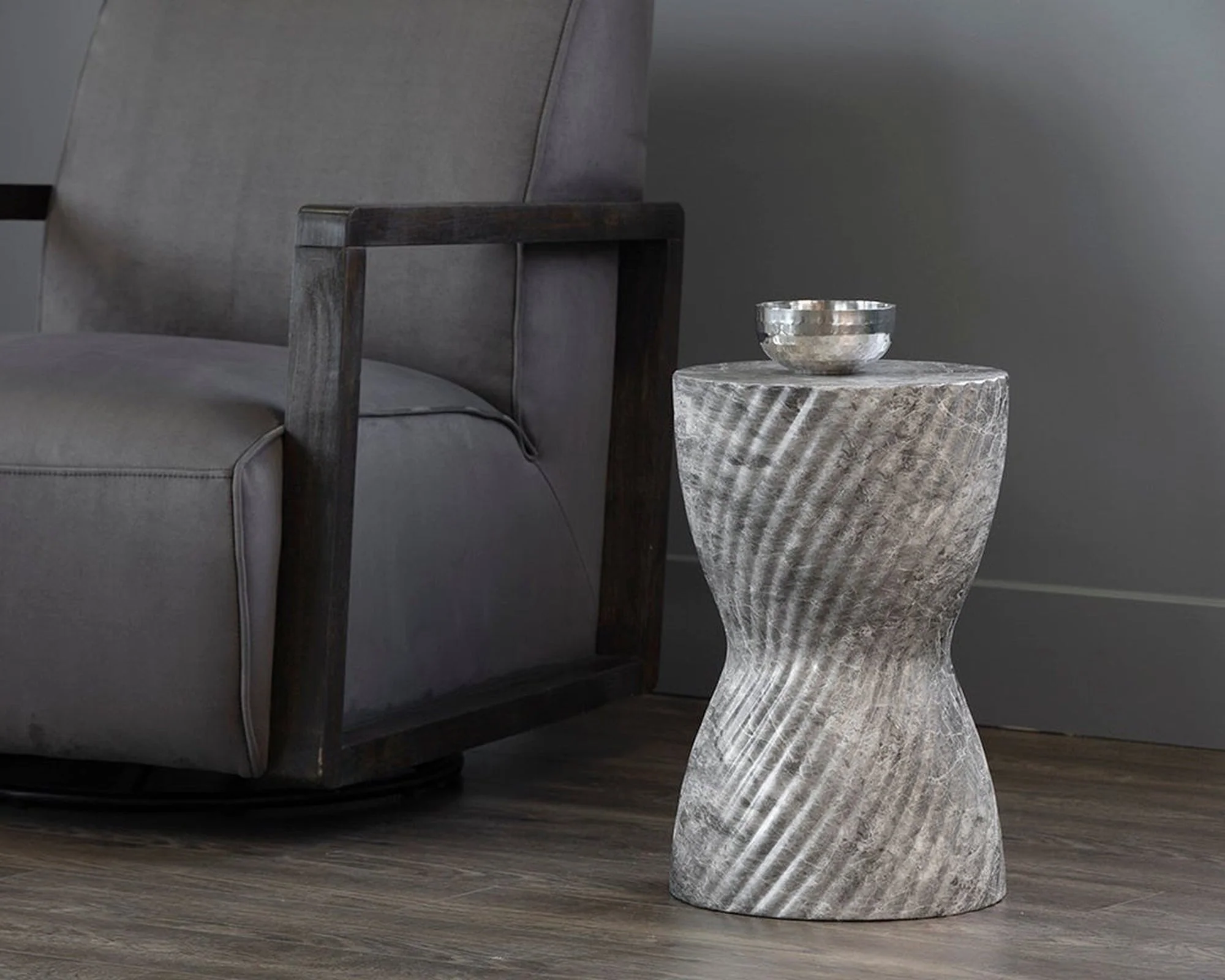 Sunpan Cara End Table Marble Look - Image 5