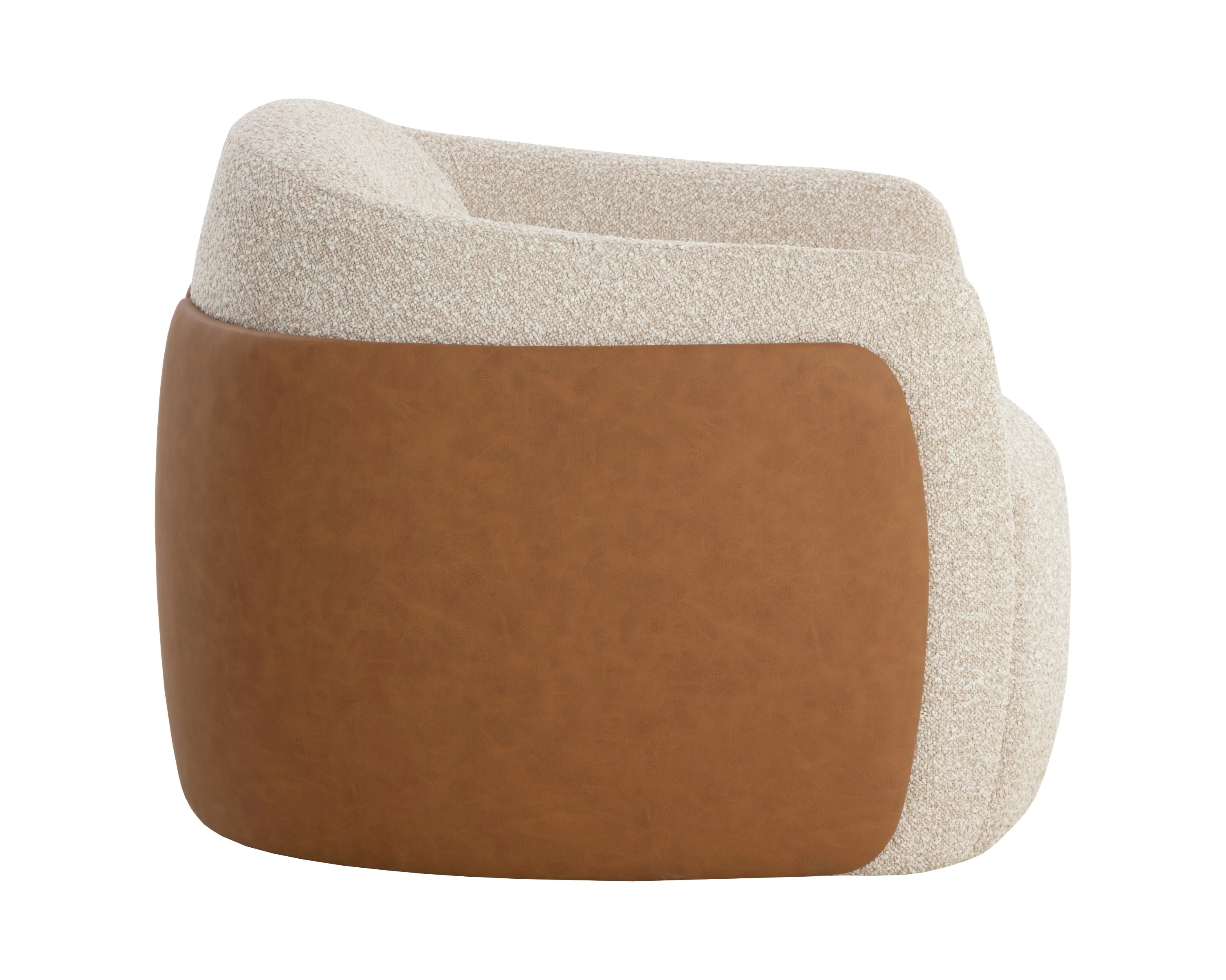Sunpan Caris Swivel Lounge Chair - Santa Cruz Oatmeal / Milliken Cognac - Image 4