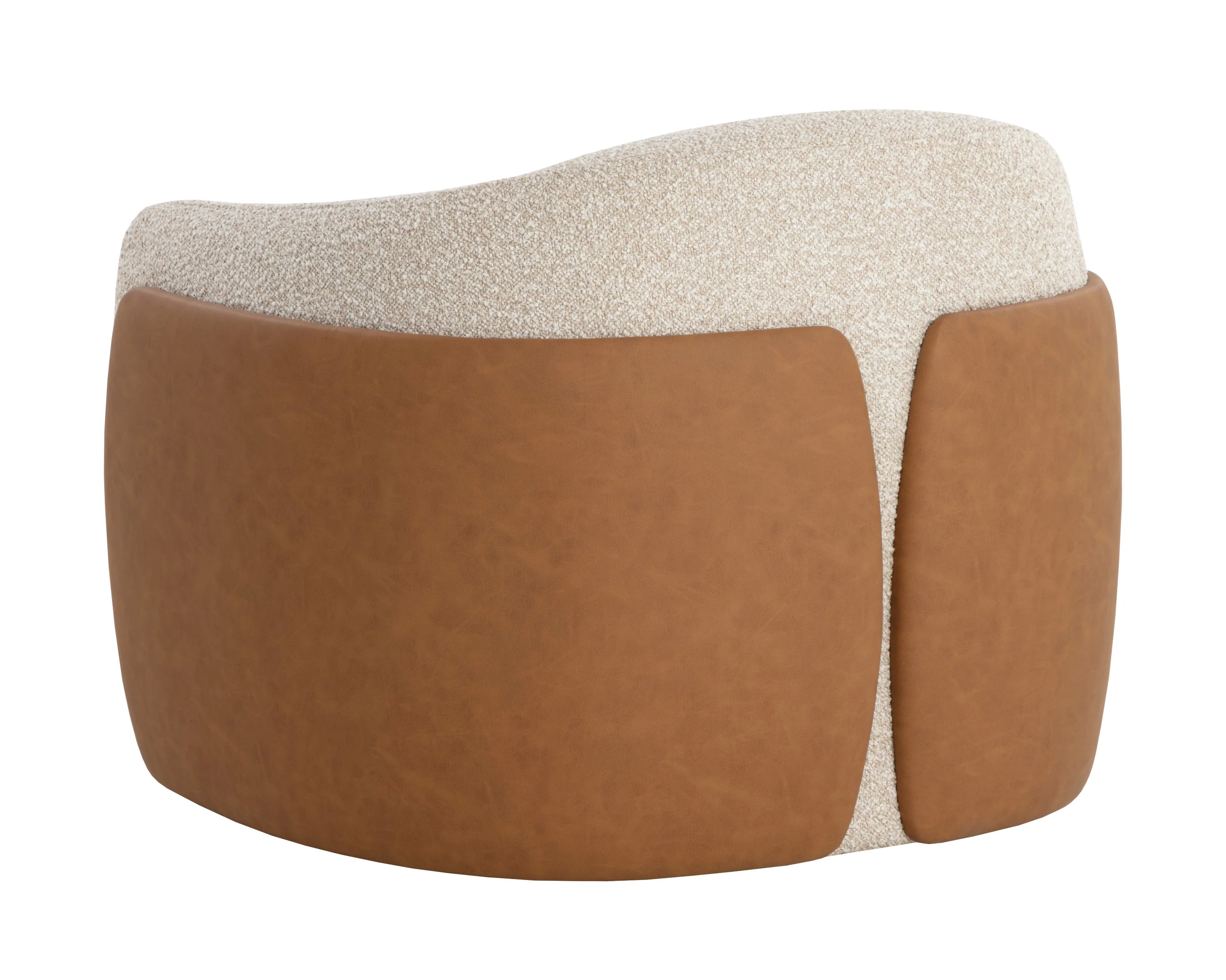 Sunpan Caris Swivel Lounge Chair - Santa Cruz Oatmeal / Milliken Cognac - Image 5