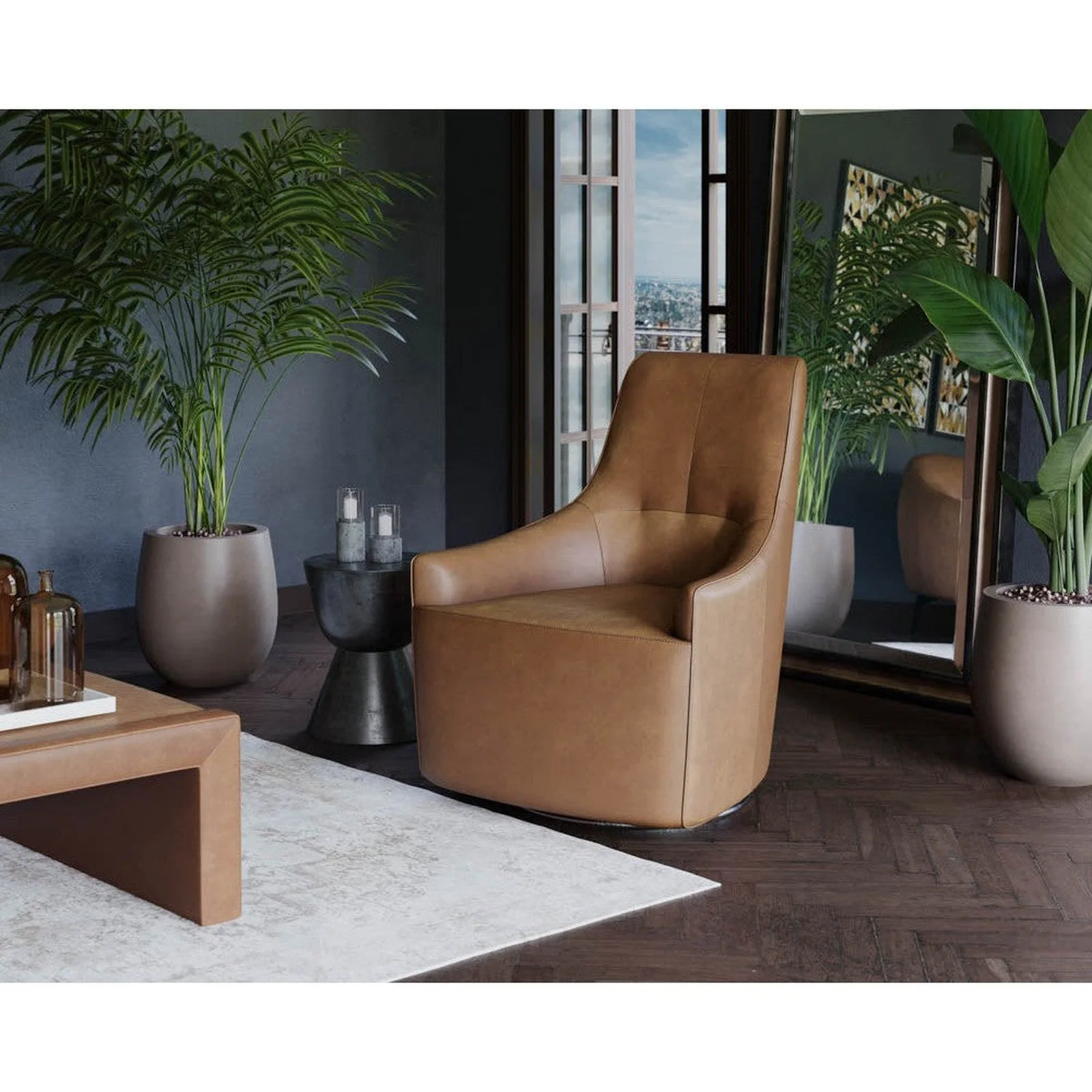 Sunpan Carmine Swivel Lounge Chair - Image 2