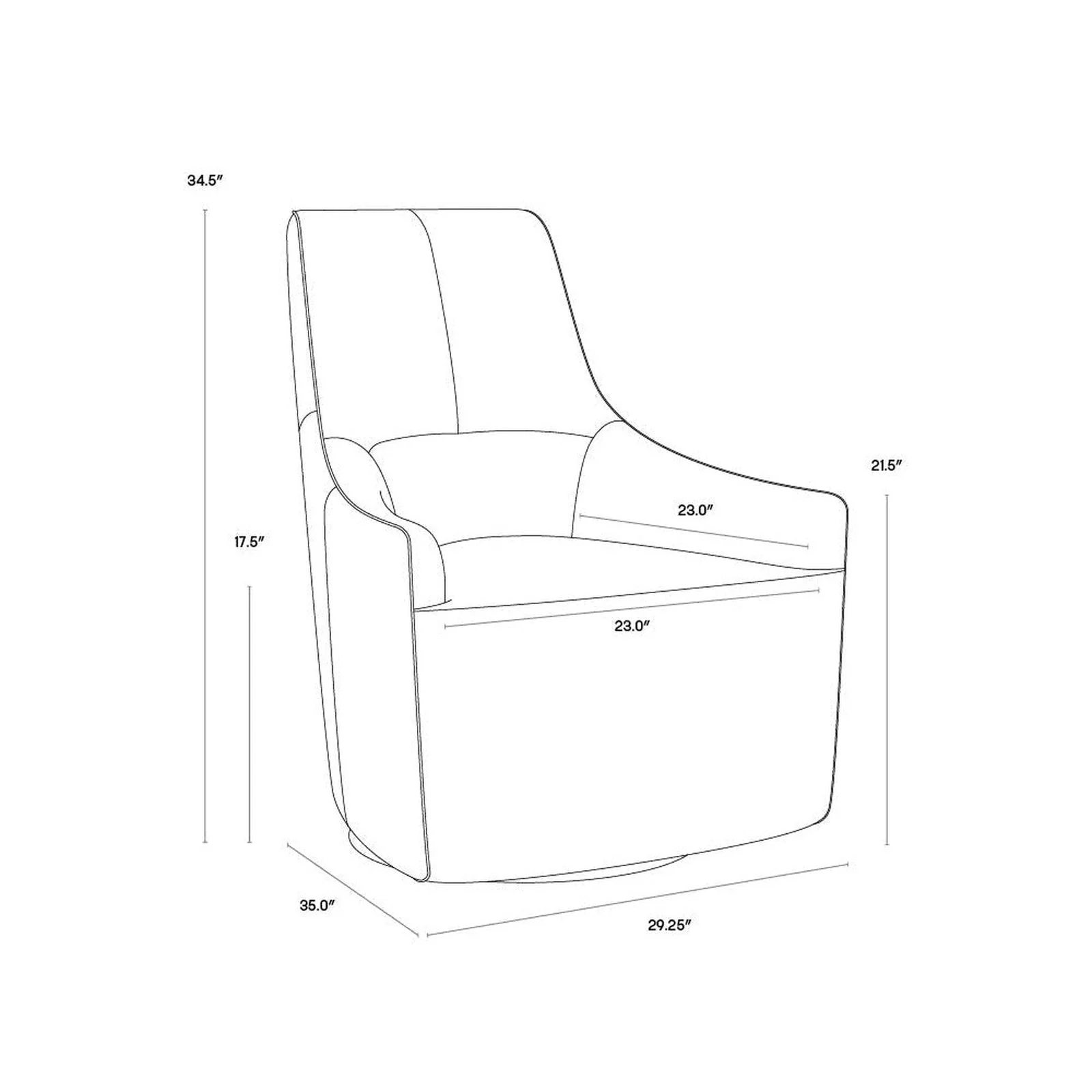 Sunpan Carmine Swivel Lounge Chair - Image 7