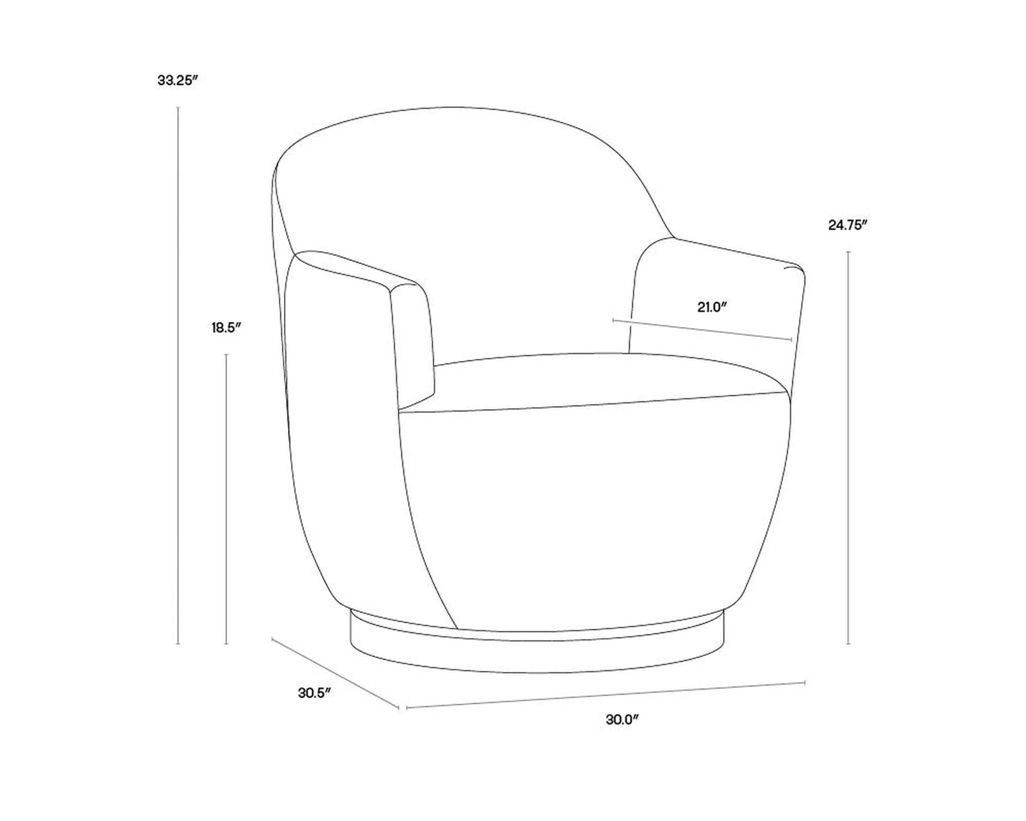 Sunpan Casey Swivel Lounge Chair - Image 26