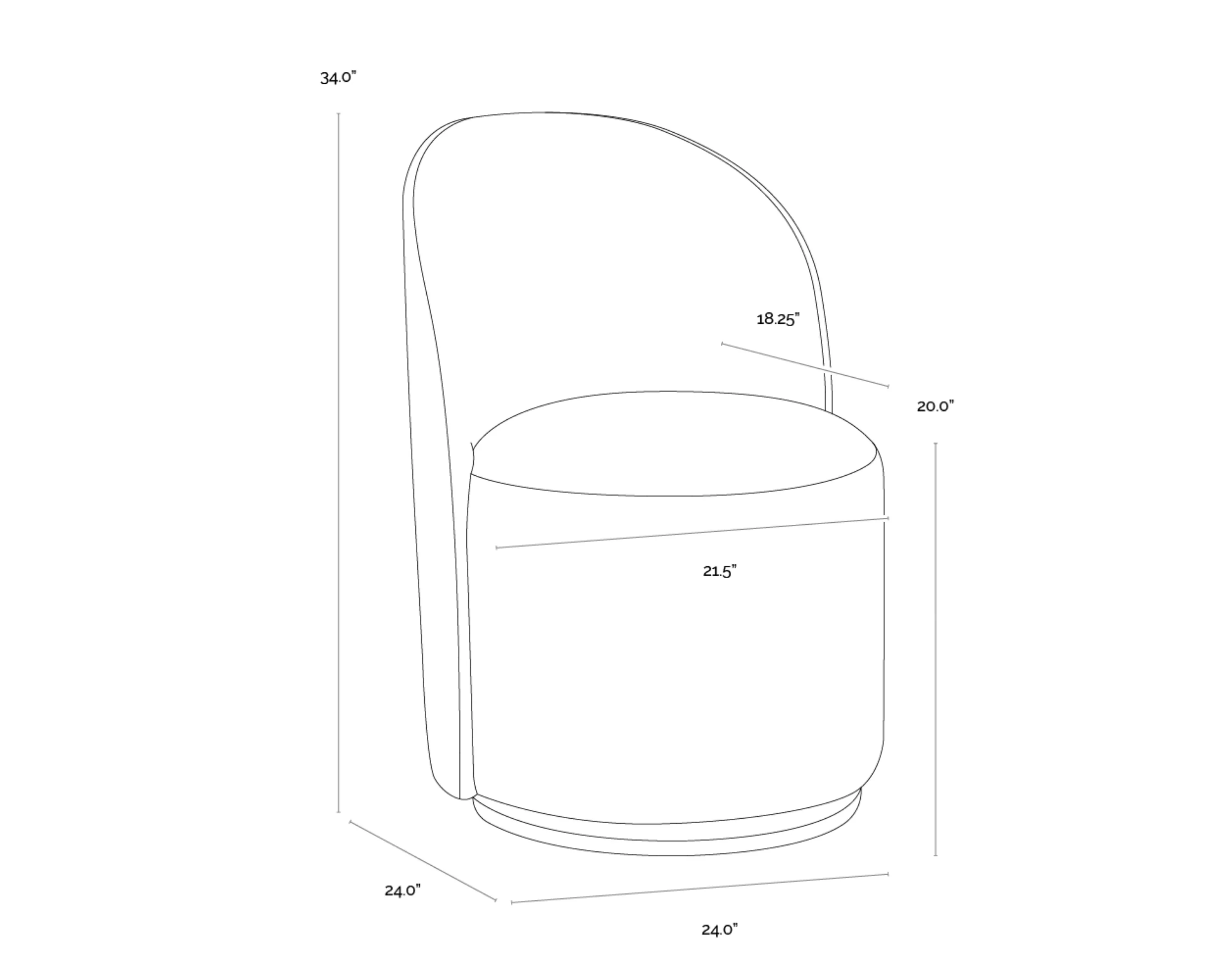 Sunpan Cavoli Swivel Dining Chair - Image 15