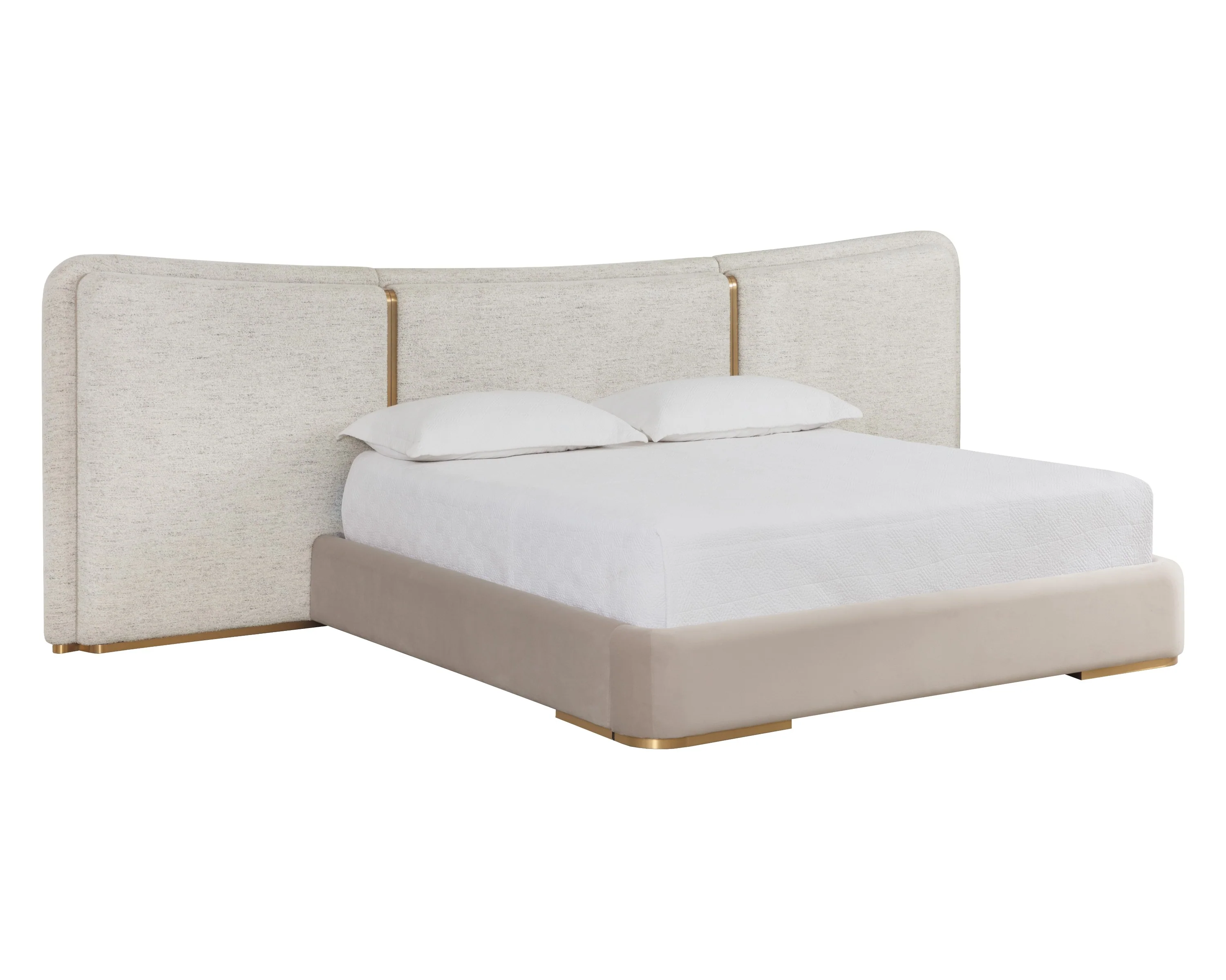 Sunpan Clarimond Bed - King - Hailey Moon / Meg Taupe