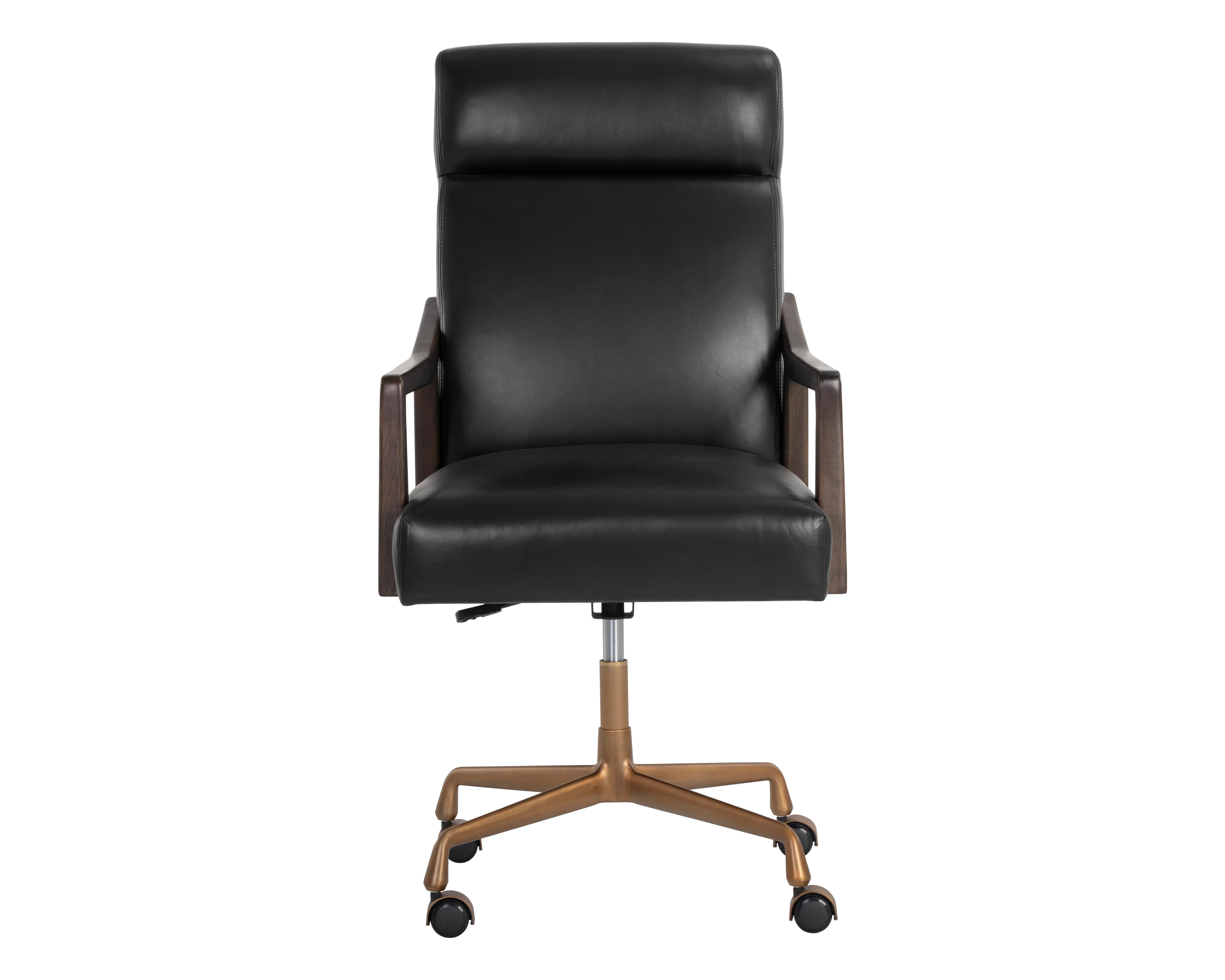 Sunpan Collin Office Chair - Brown - Cortina Black Leather - Image 2