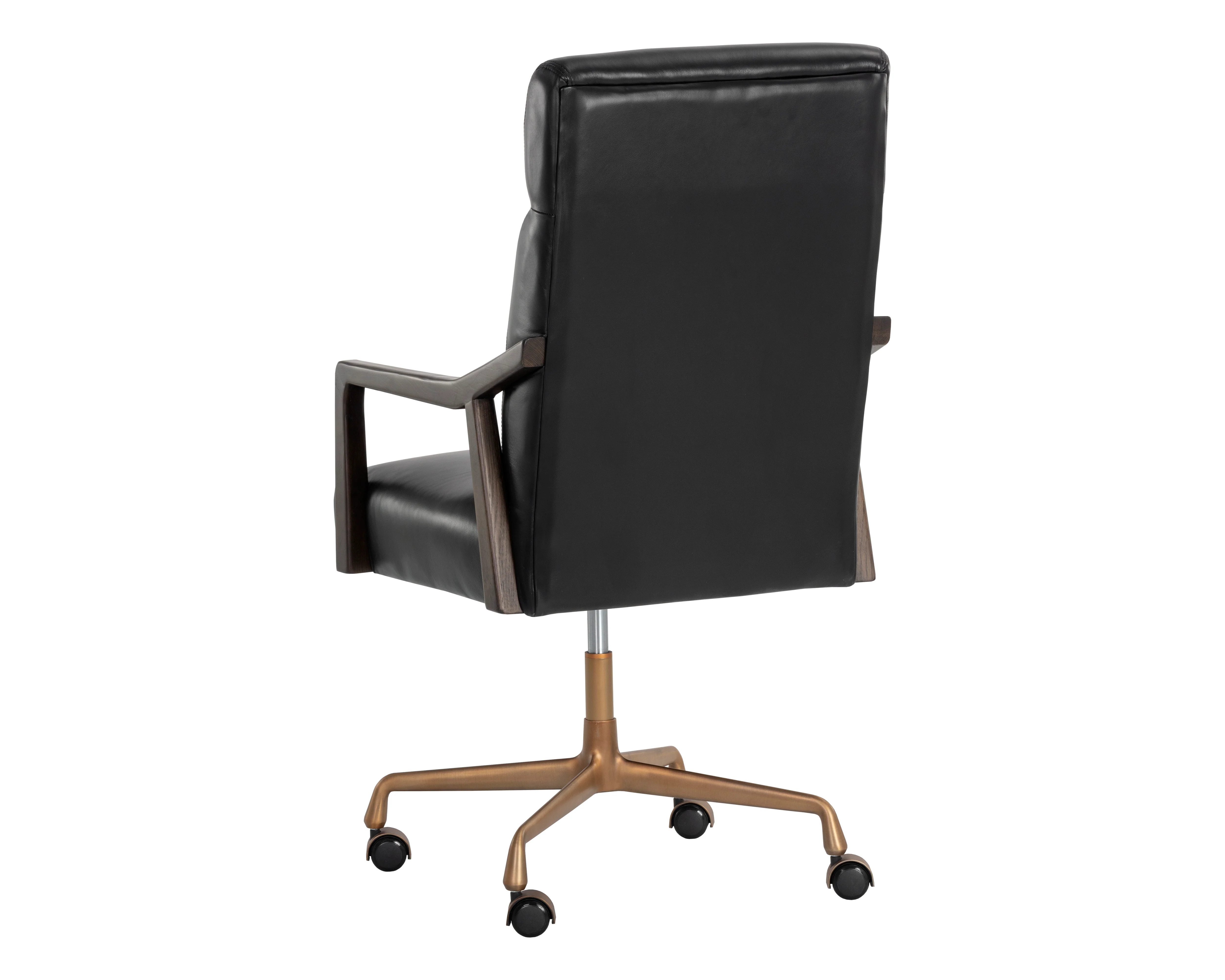Sunpan Collin Office Chair - Brown - Cortina Black Leather - Image 3