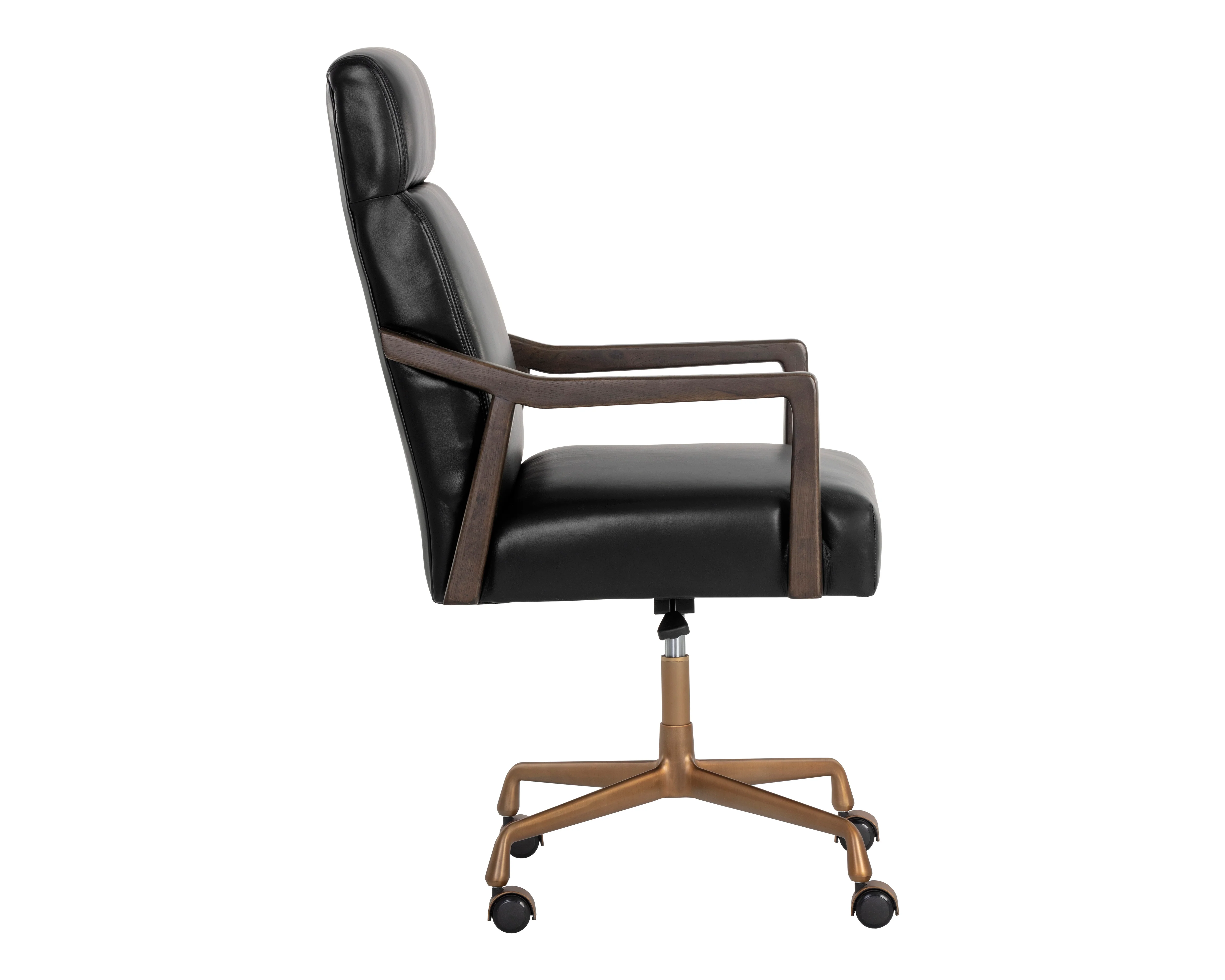 Sunpan Collin Office Chair - Brown - Cortina Black Leather - Image 5