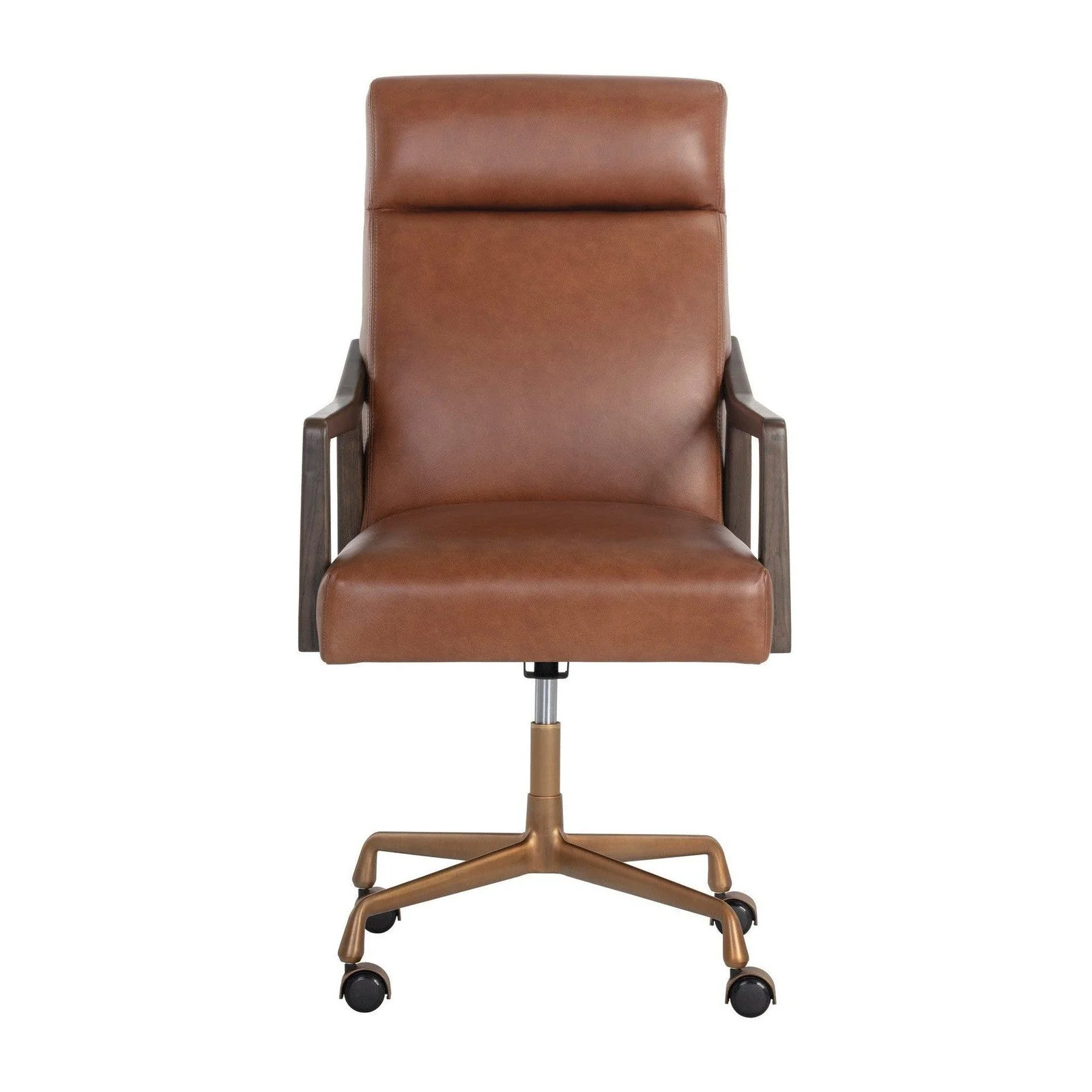 Sunpan Collin Office Chair - Brown - Shalimar Tobacco Leather - Image 3