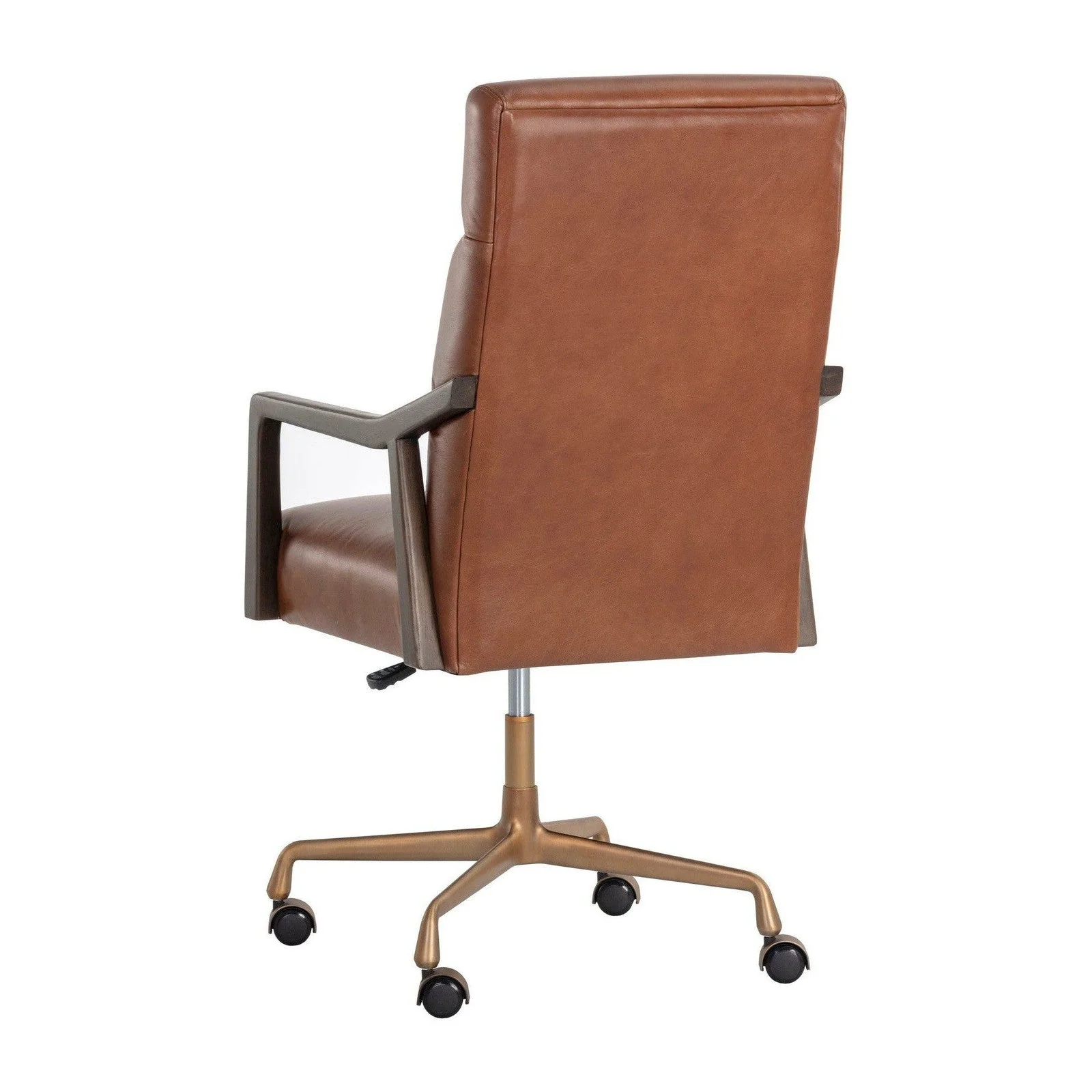 Sunpan Collin Office Chair - Brown - Shalimar Tobacco Leather - Image 5