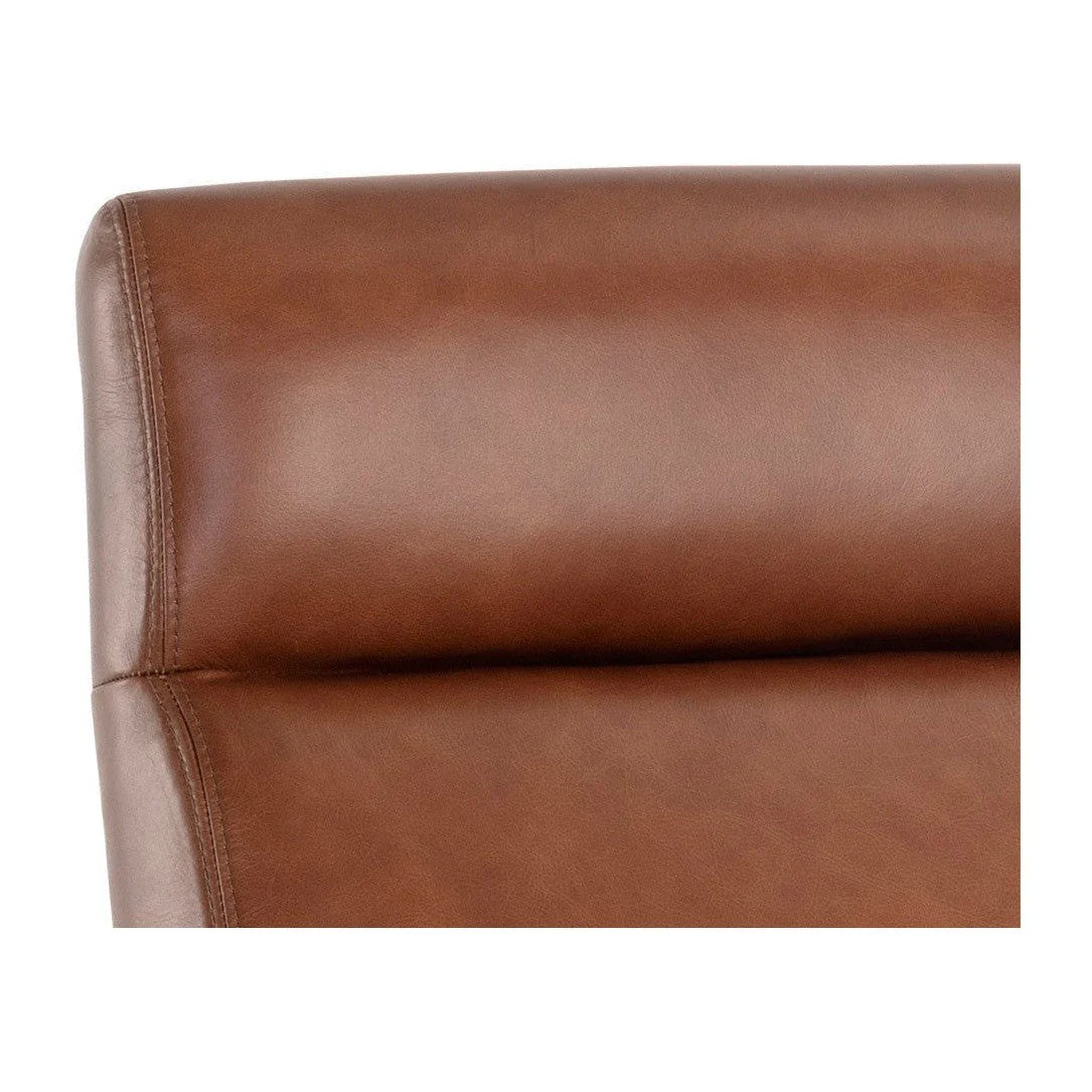 Sunpan Collin Office Chair - Brown - Shalimar Tobacco Leather - Image 7