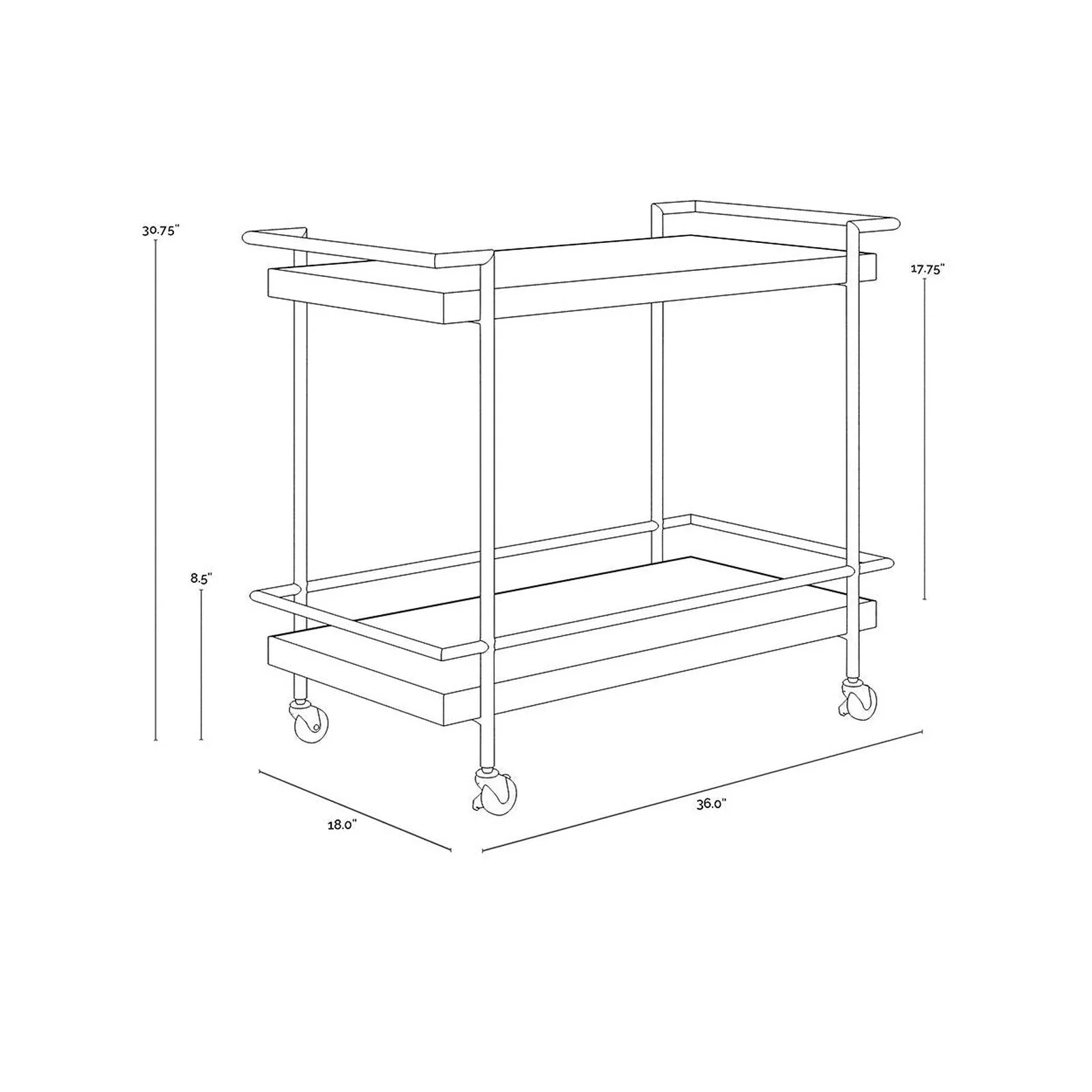 Sunpan Contardi Bar Cart - Image 9