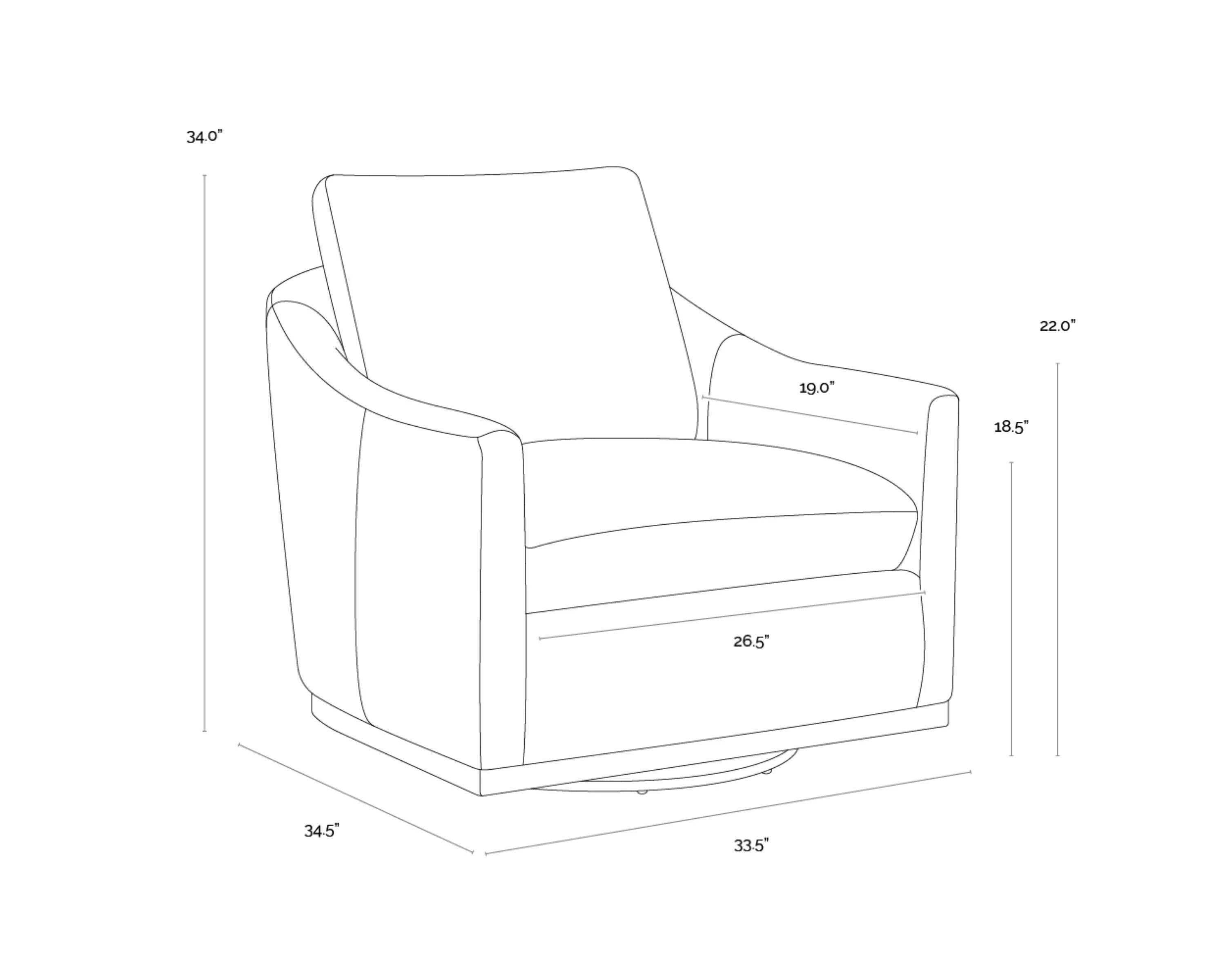 Sunpan Corbin Swivel Lounge Chair - Image 11