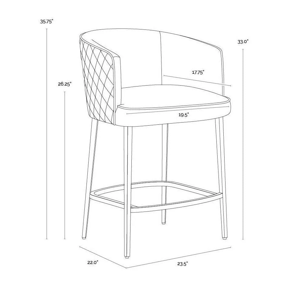 Sunpan Cornella Counter Stool - Danny Iceberg - Image 7